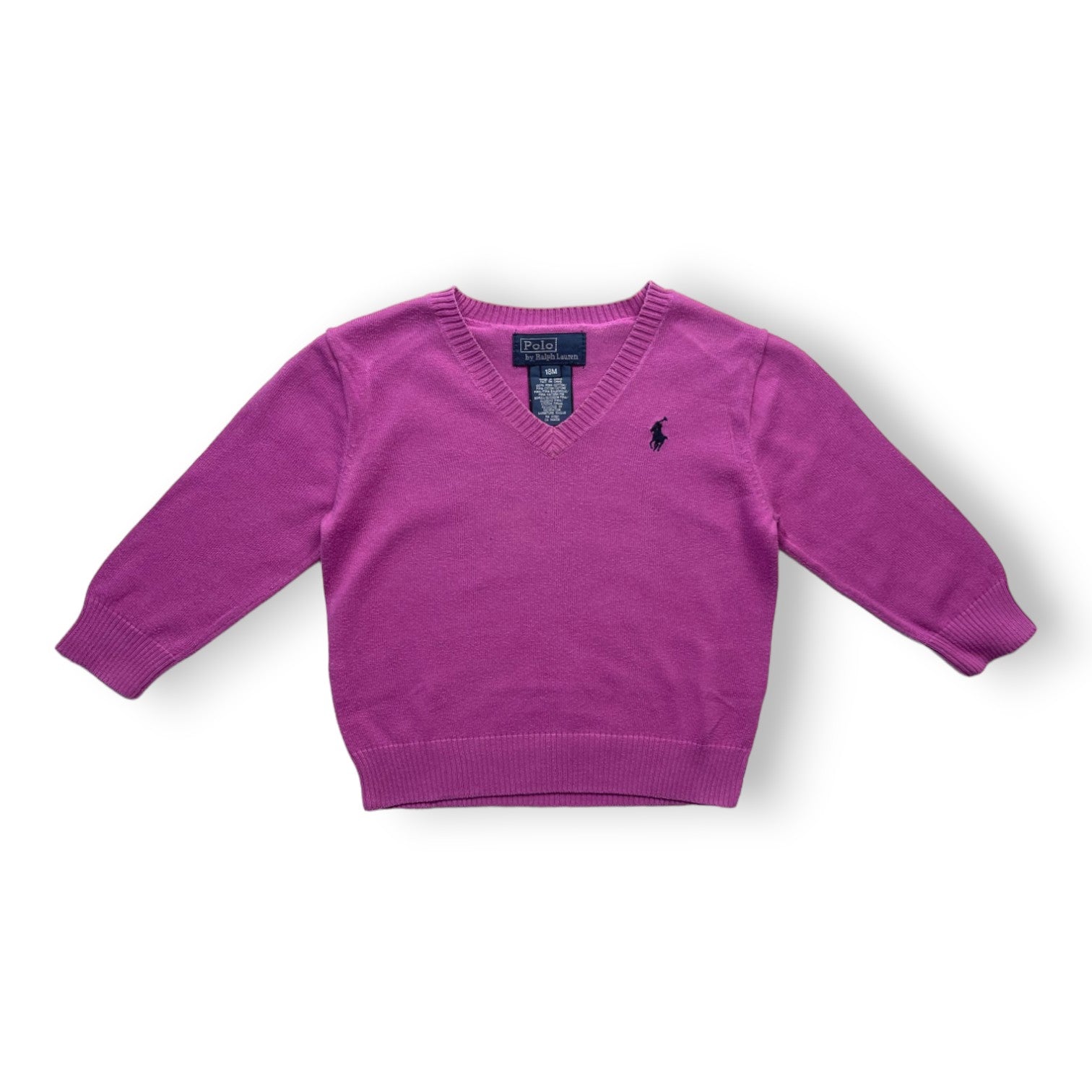 RALPH LAUREN - Purple V-neck sweater - 18 months