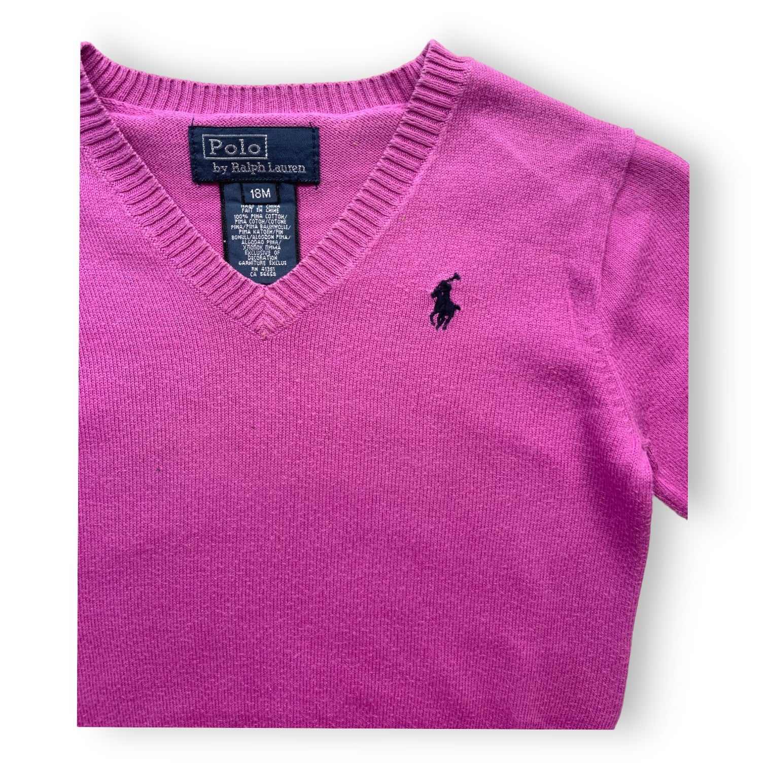 RALPH LAUREN - Purple V-neck sweater - 18 months