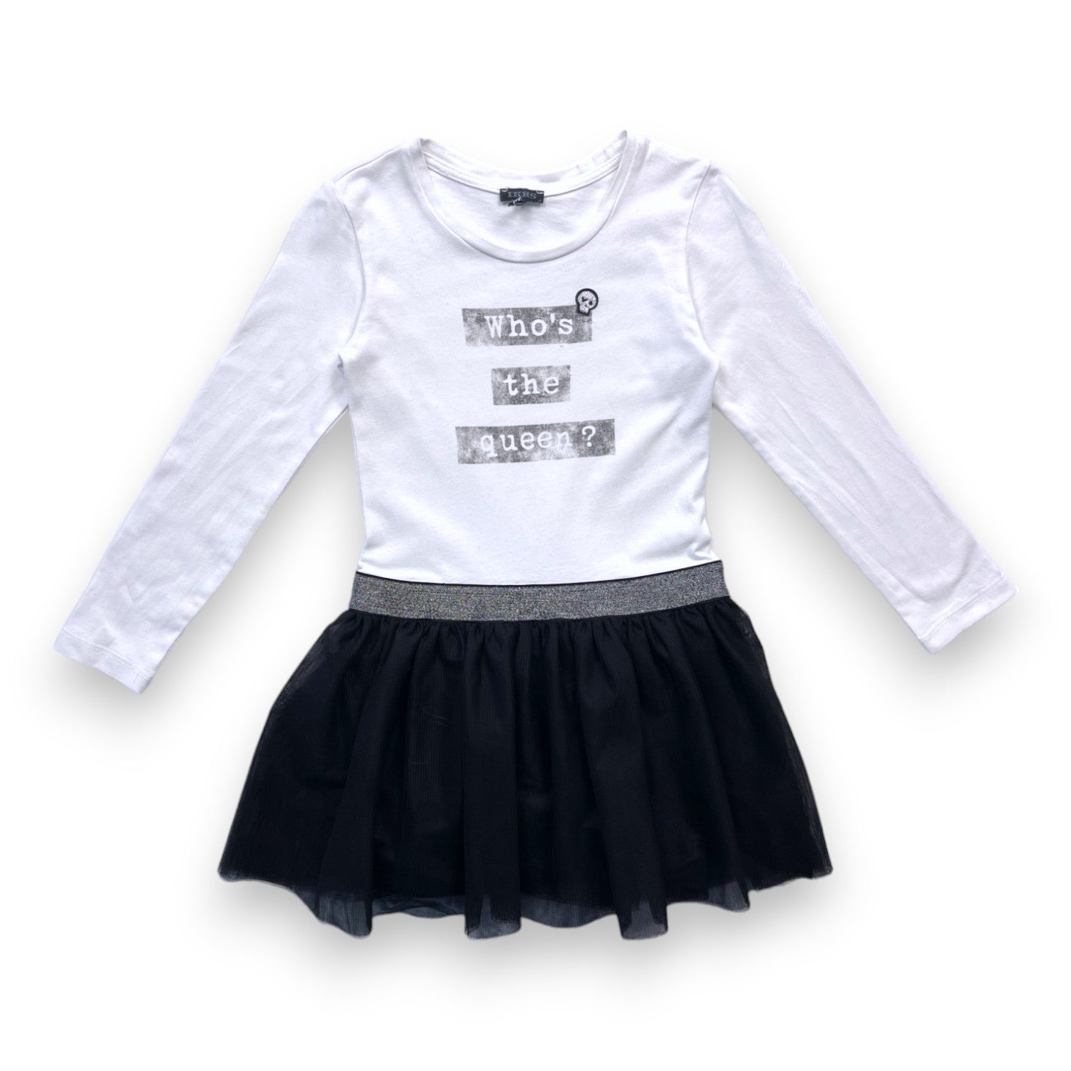 IKKS - „Who’s the Queen“-Kleid mit schwarzem Tüllrock – 6 Jahre