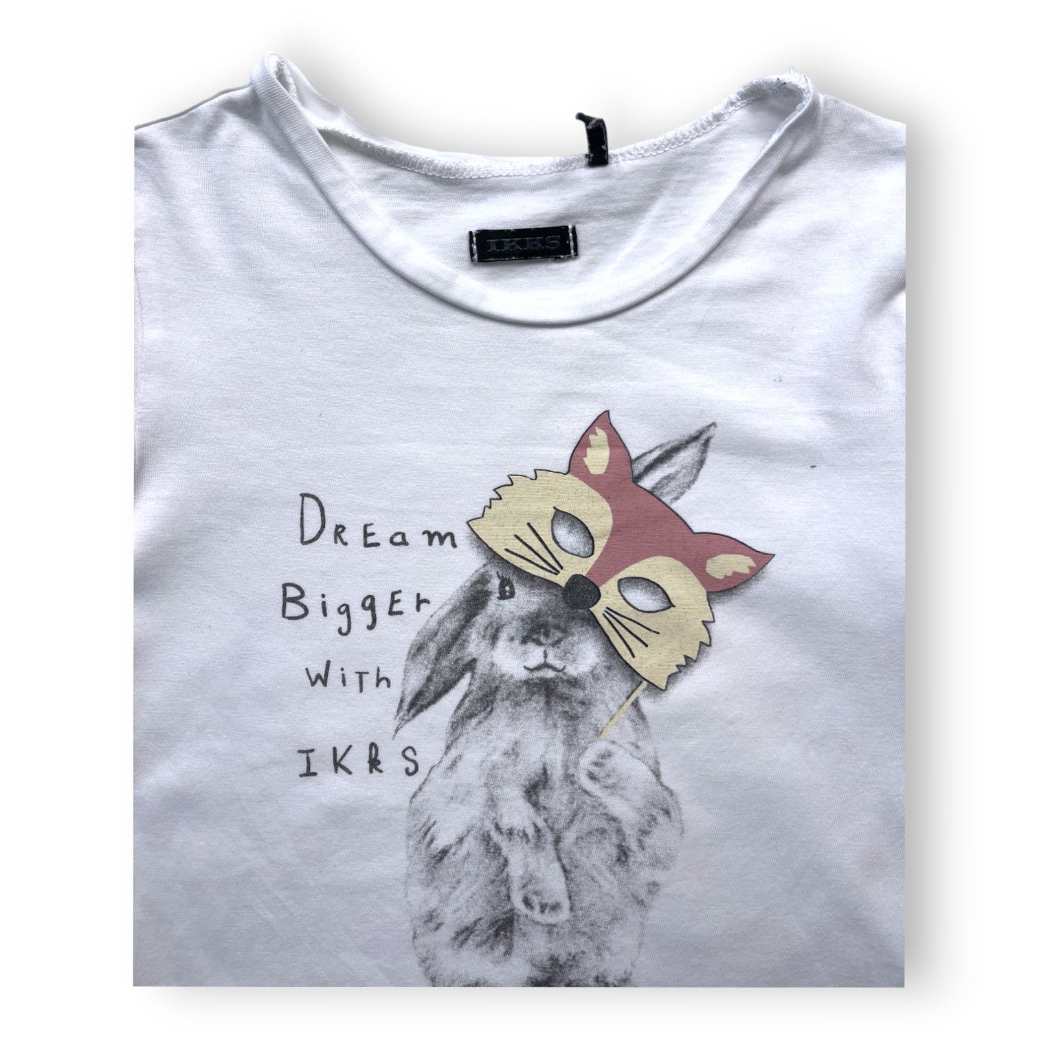 IKKS - Weißes Langarm-T-Shirt mit Kaninchen-Print - 5 Jahre