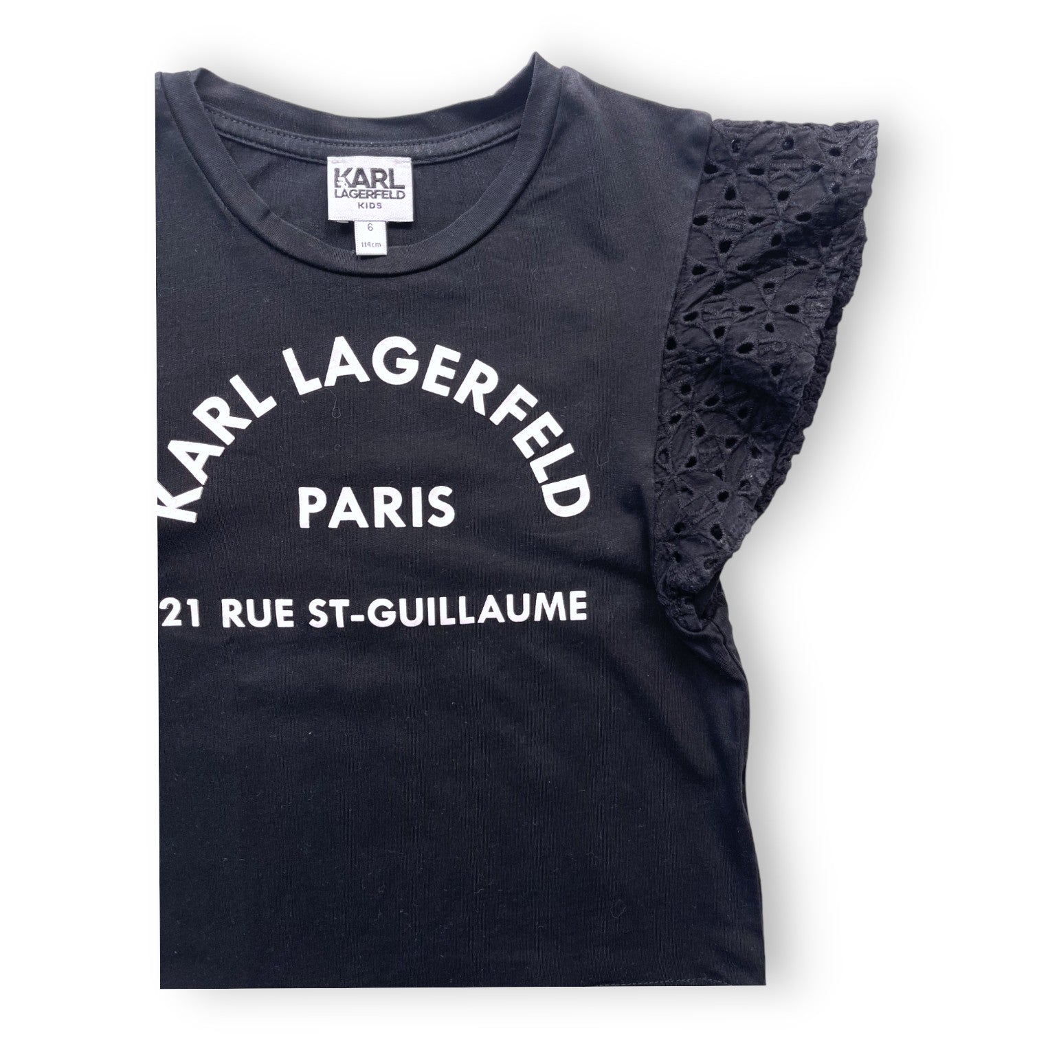 KARL LAGERFELD - Schwarzes gemustertes T-Shirt - 6 Jahre