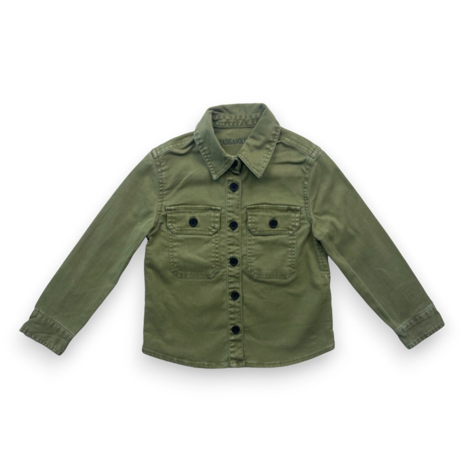 ZADIG & VOLTAIRE - Khakifarbenes Hemd mit bestickter Rückseite - 6 Jahre