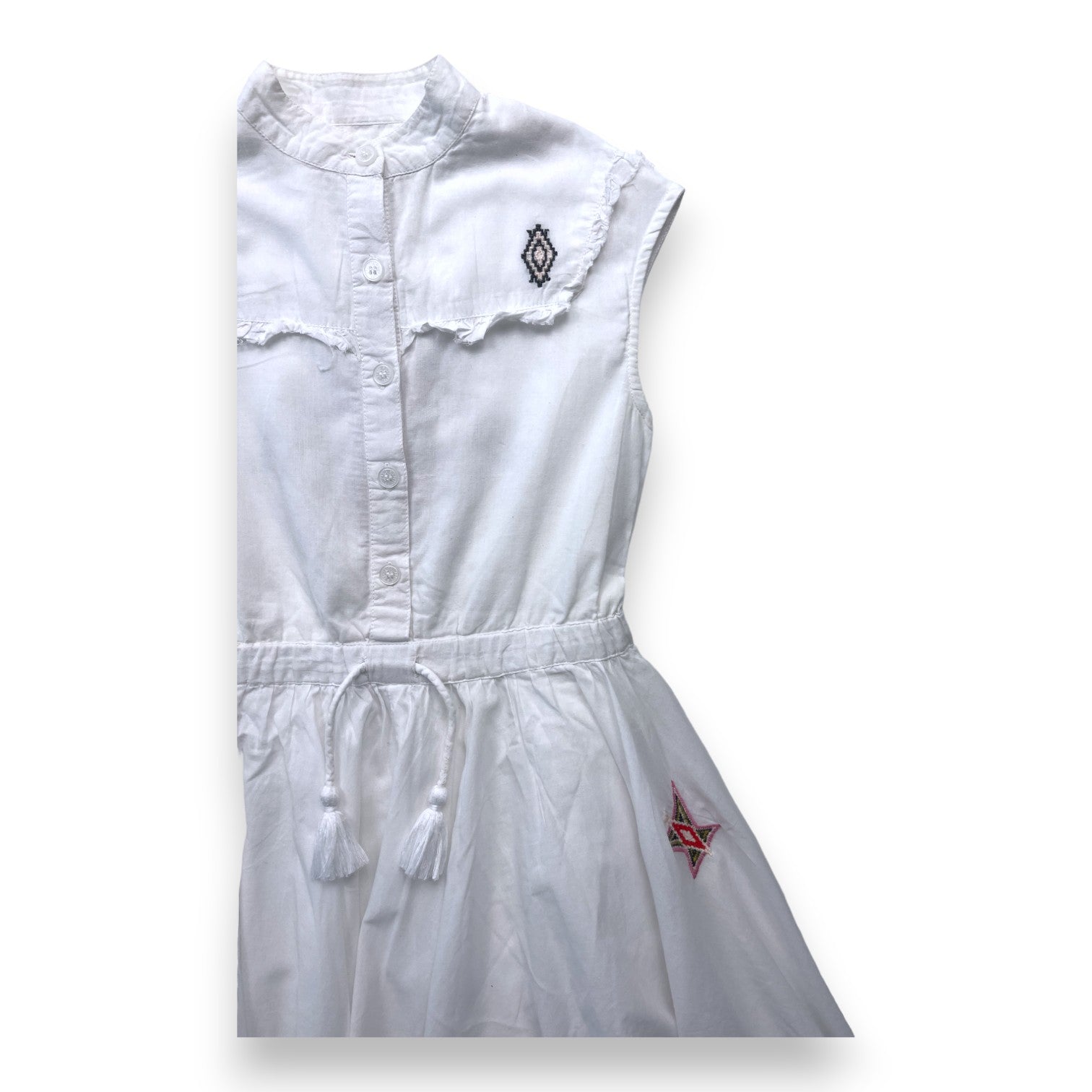 ZADIG & VOLTAIRE - Robe blanche évasée à broderies - 5 ans