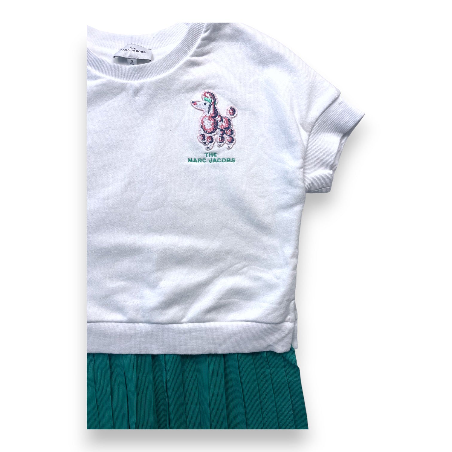 MARC JACOBS - Robe blanche et jupe plissée verte - 6 ans