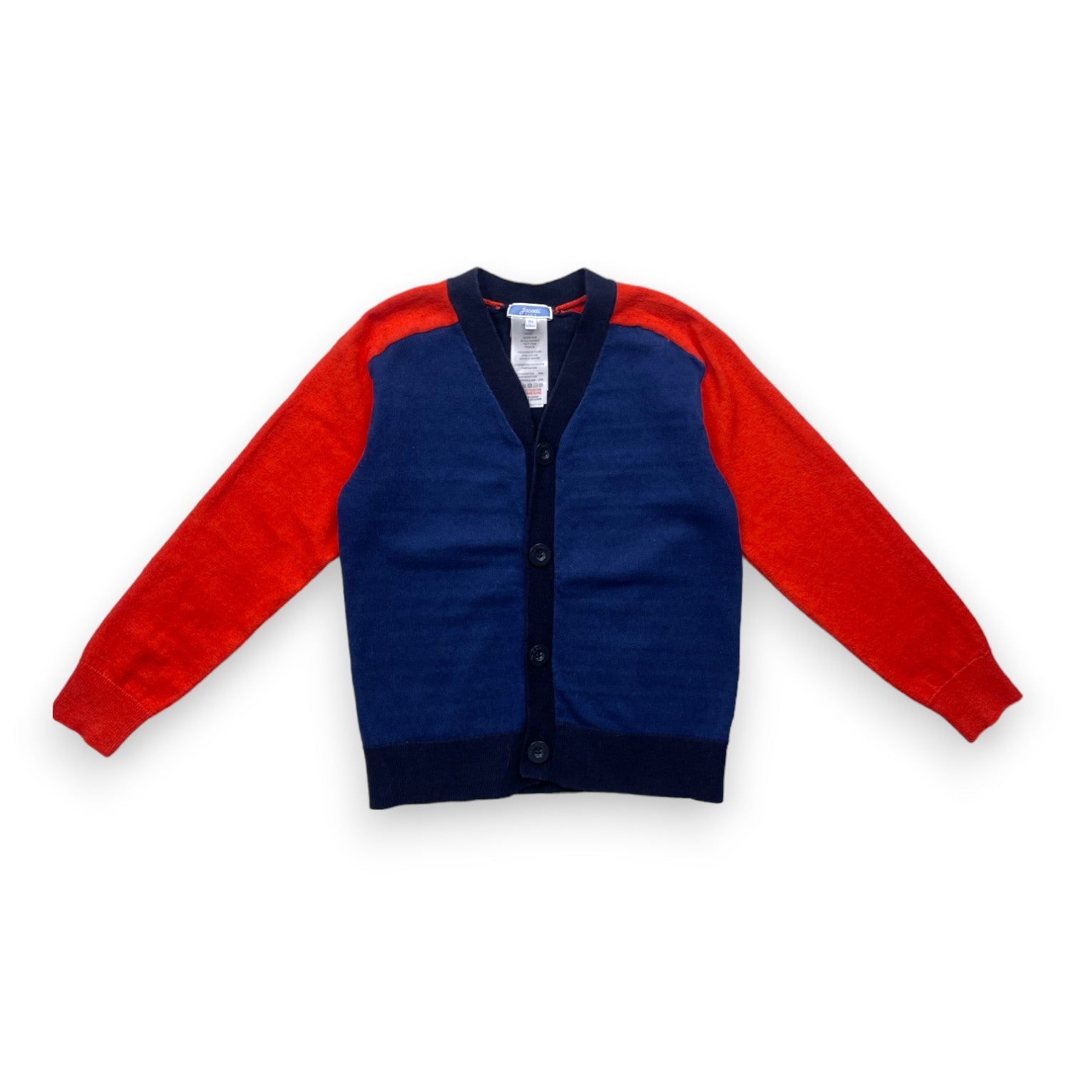 JACADI - Blue and red cardigan - 8 years