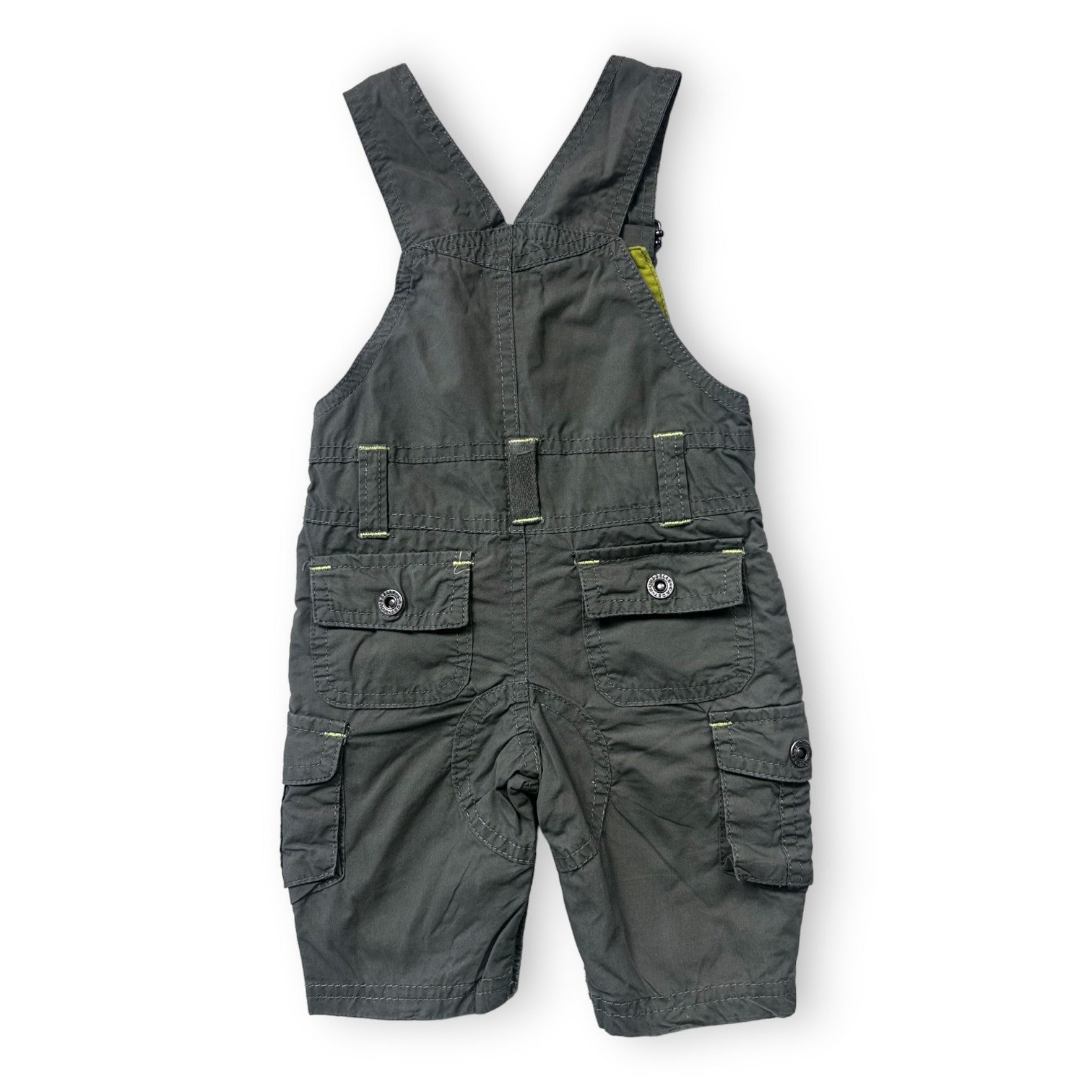 CADET ROUSSELLE - Khaki green overalls with details - 3 months