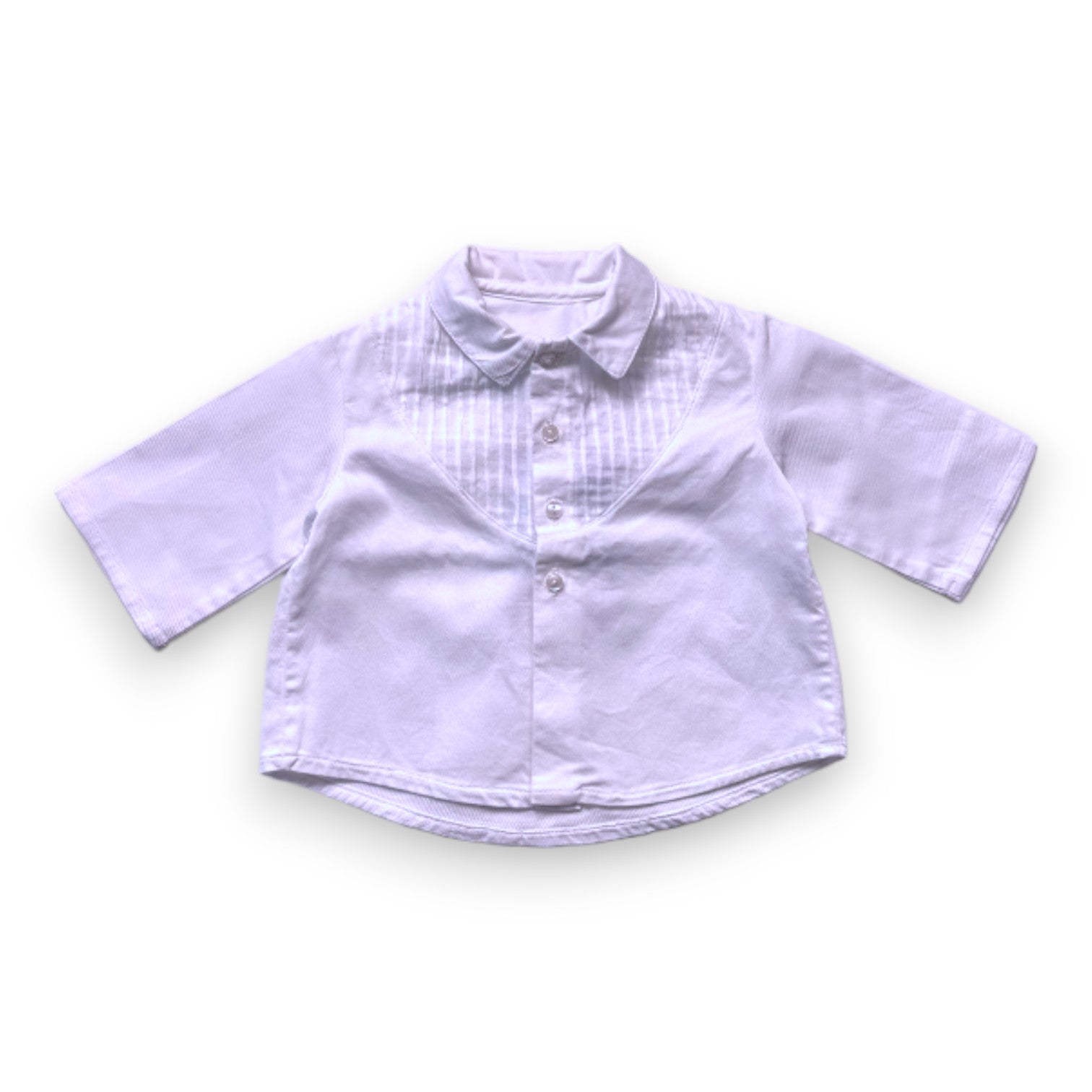 LA CHATELAINE - Chemise blanche avec détails au col - 3 mois