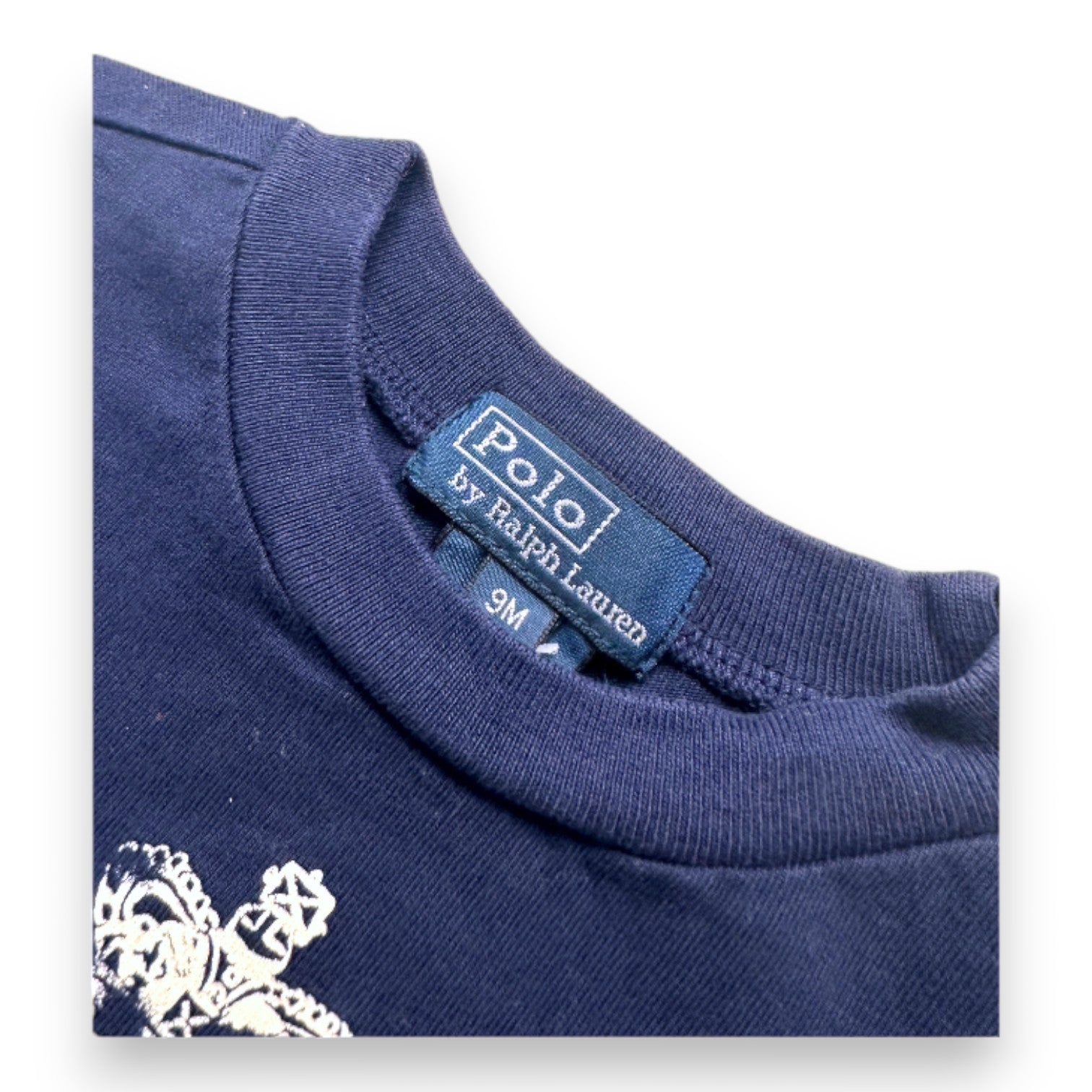 RALPH LAUREN - Navy blue T-shirt with Ralph Lauren print - 9 months