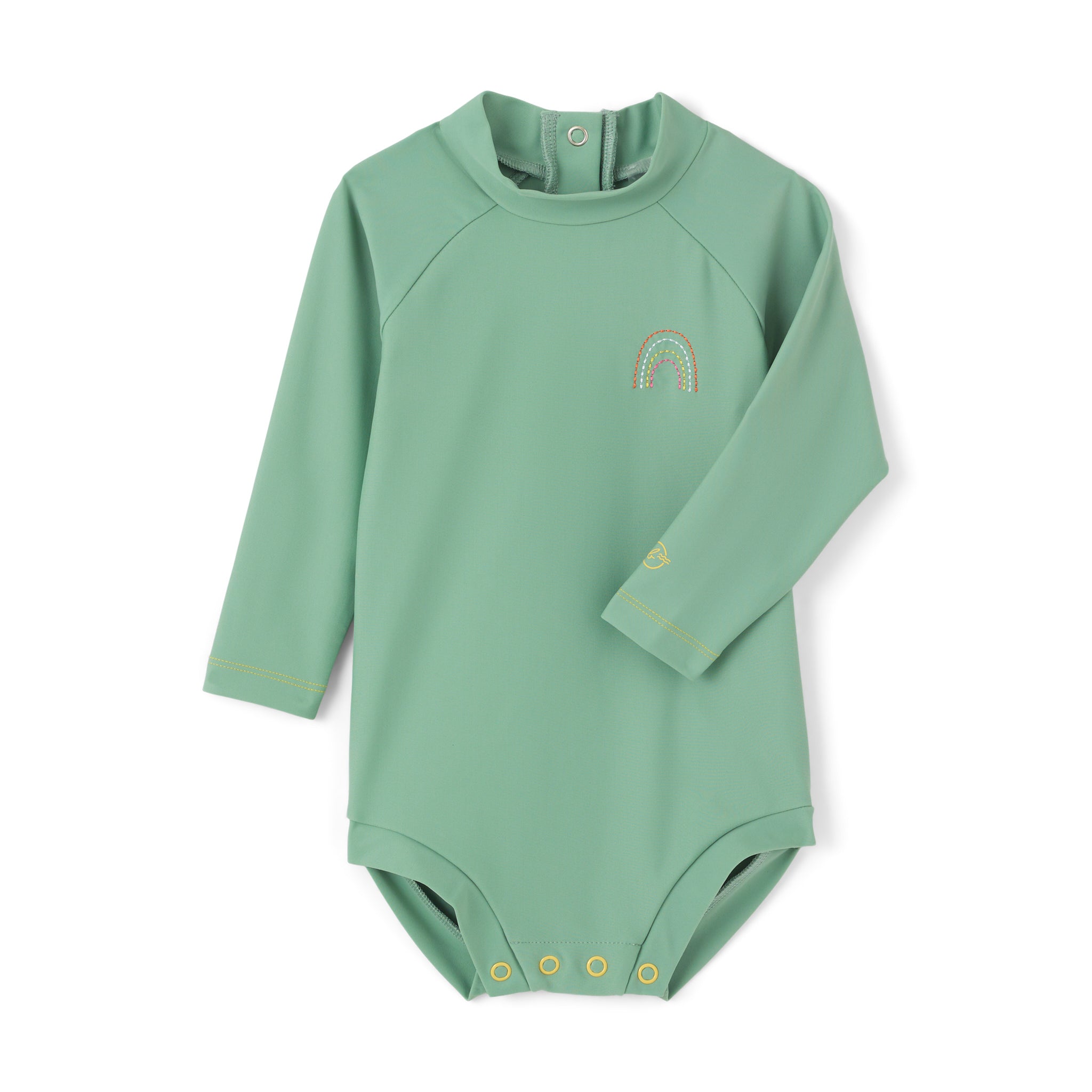 BAINES - Combinaison anti-uv Mango verte broderie arc en ciel (Neuve) - 12 mois