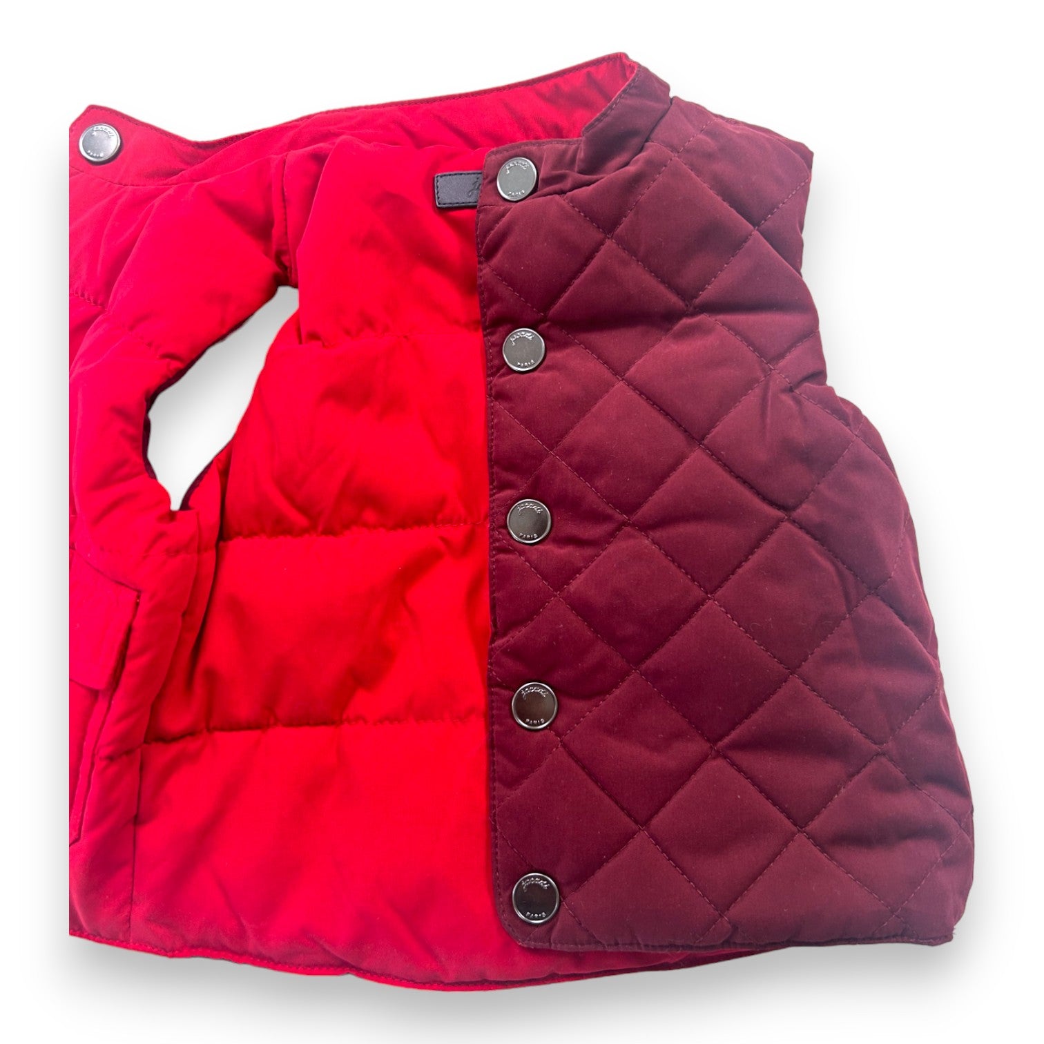 JACADI - Reversible red and burgundy down jacket - 6 months