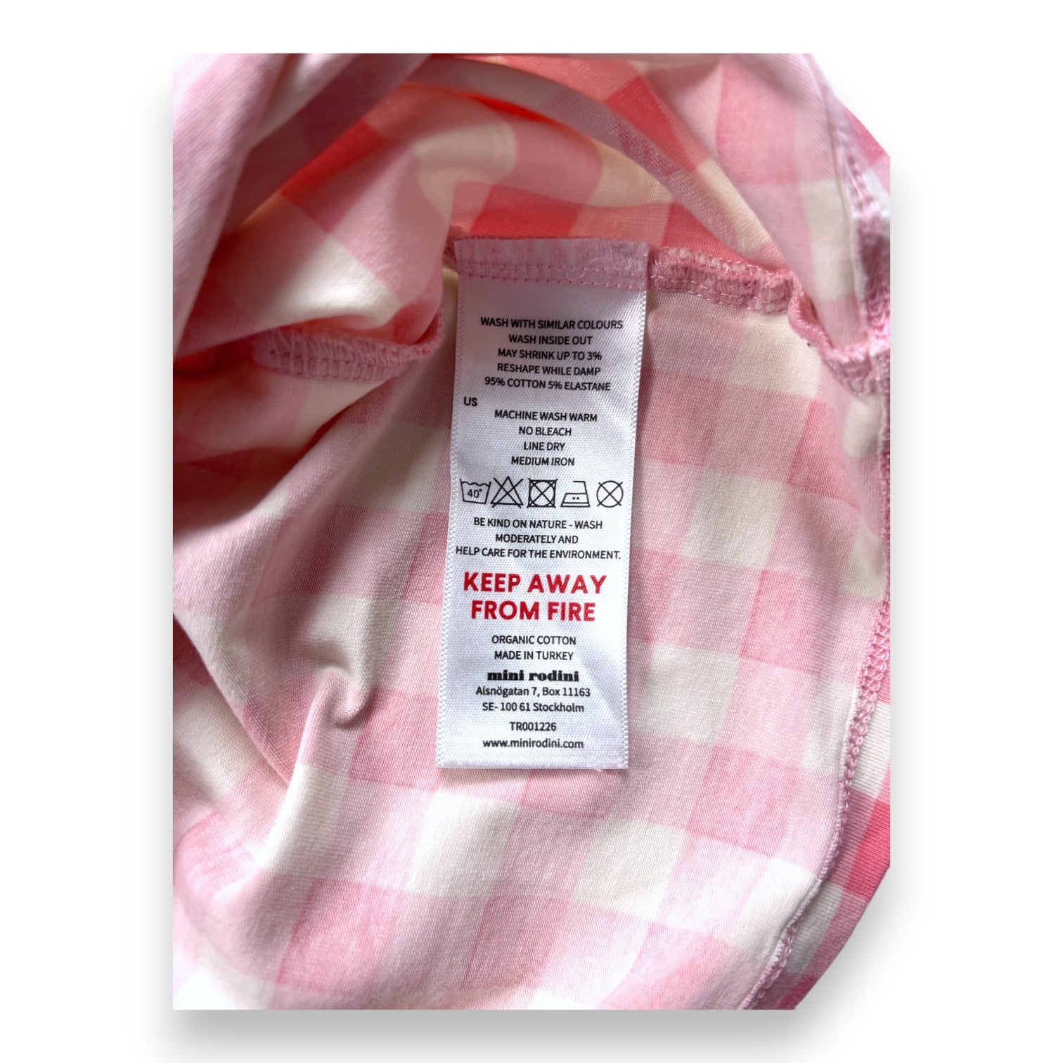 MINI RODINI - Rosa kariertes T-Shirt - 6/7 Jahre