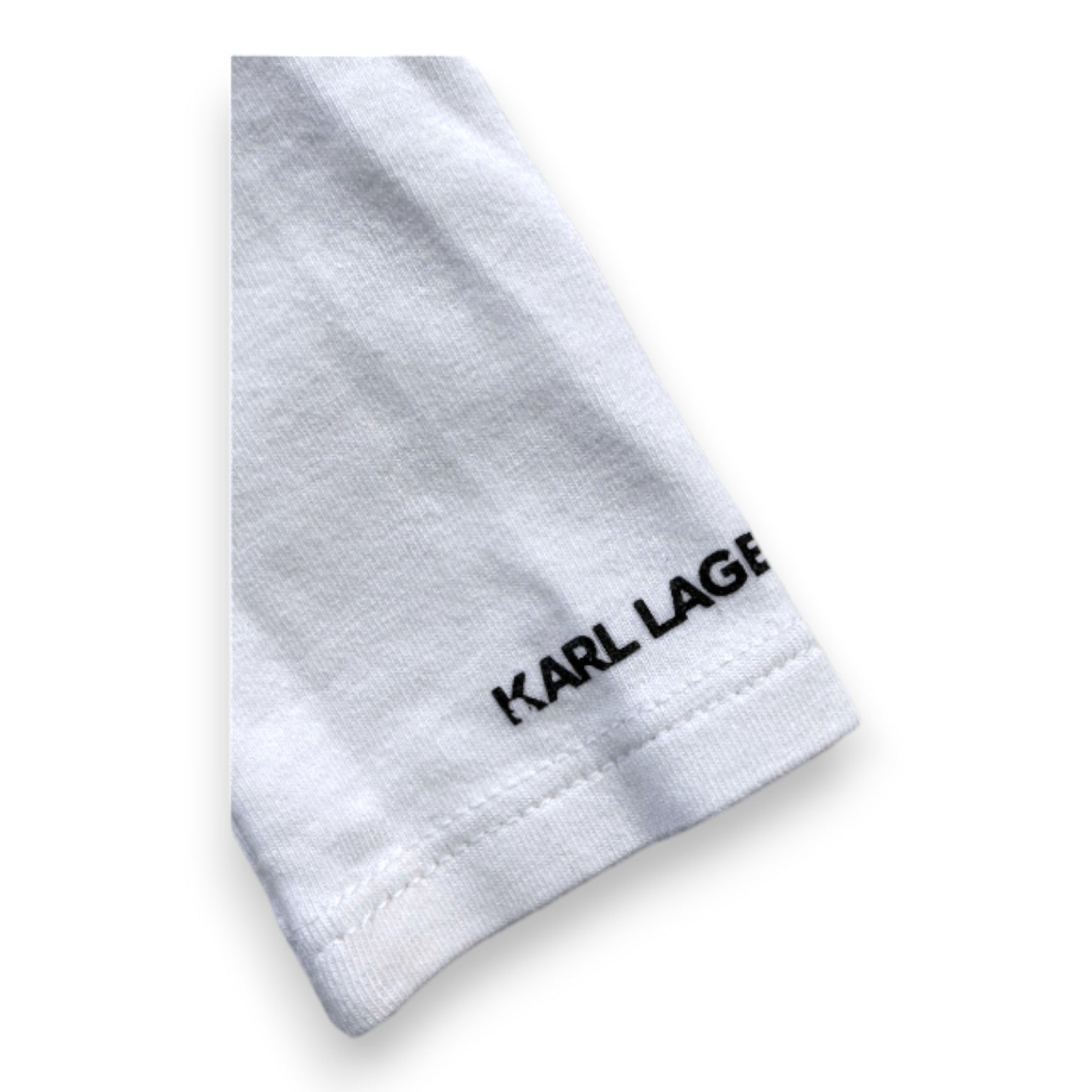 KARL LAGERFELD - Weißer und grauer Langarm-Body mit Katzenprint - 1 Monat