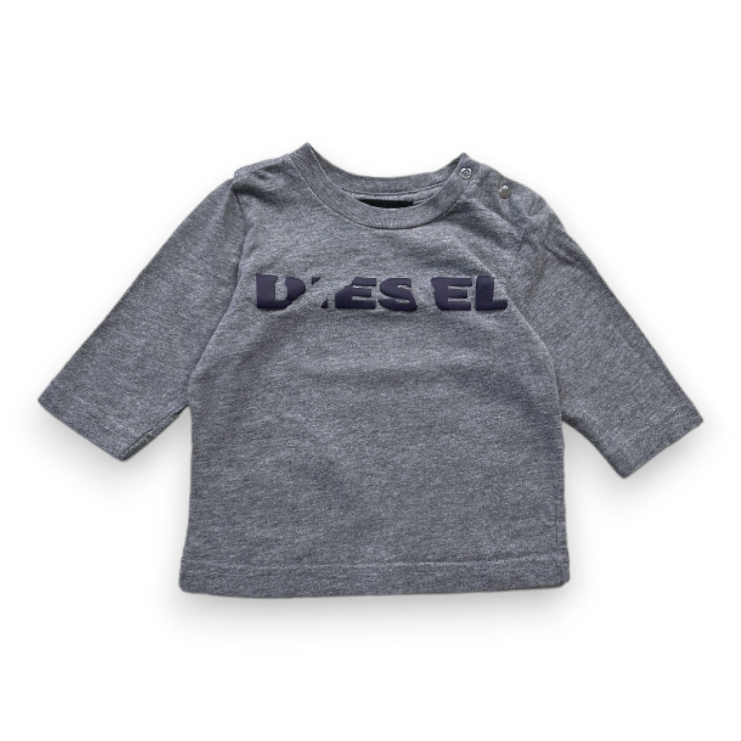 DIESEL - Grey long-sleeved T-shirt with prints - 3 months