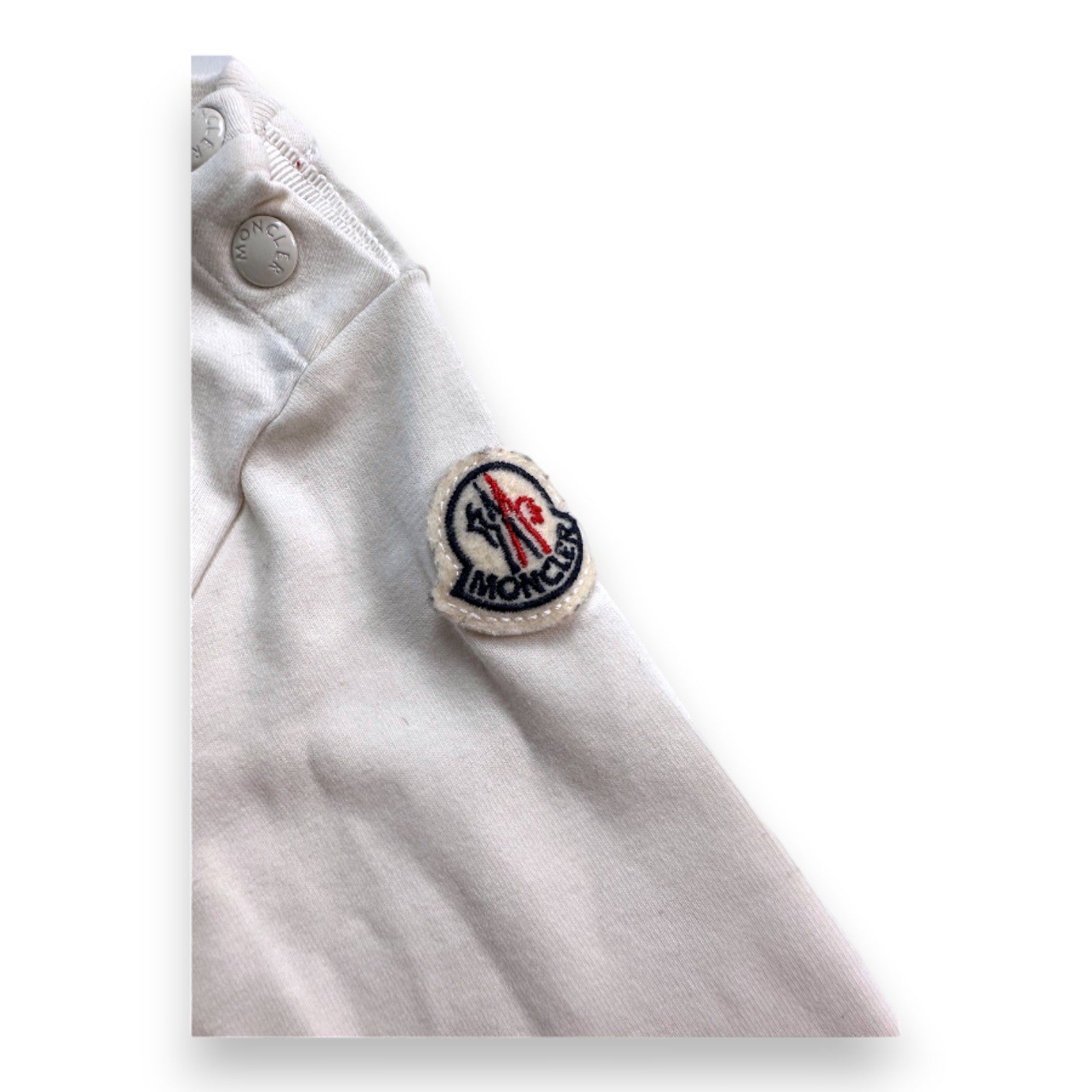 MONCLER - T-shirt à manches longues blanc brodé "Moncler" - 3 mois