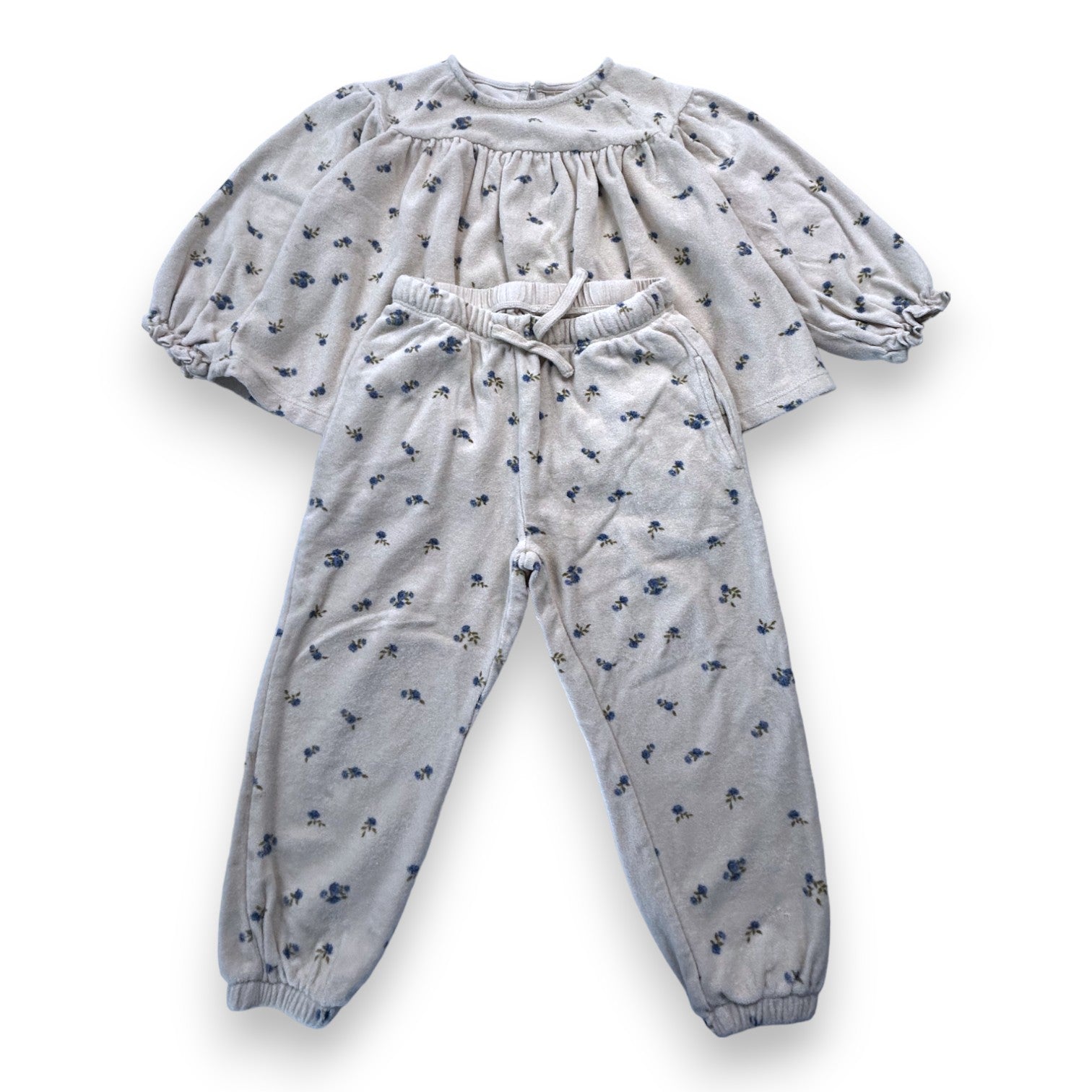 KONGES SLOJD - Beige floral print set - 4 years