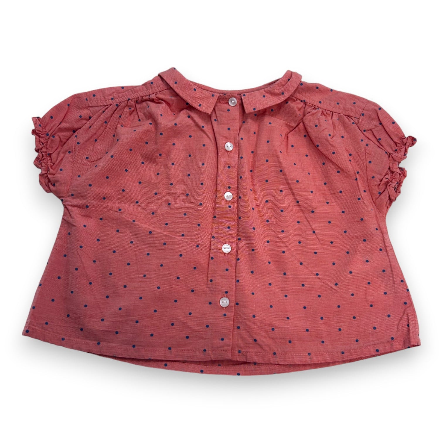 CYRILLUS - Pink blouse with small polka dots - 4 years