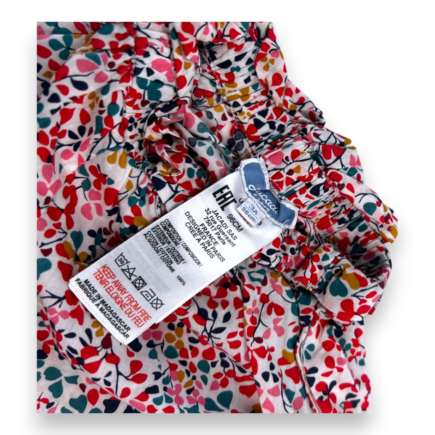 JACADI - White floral print shorts - 3 years