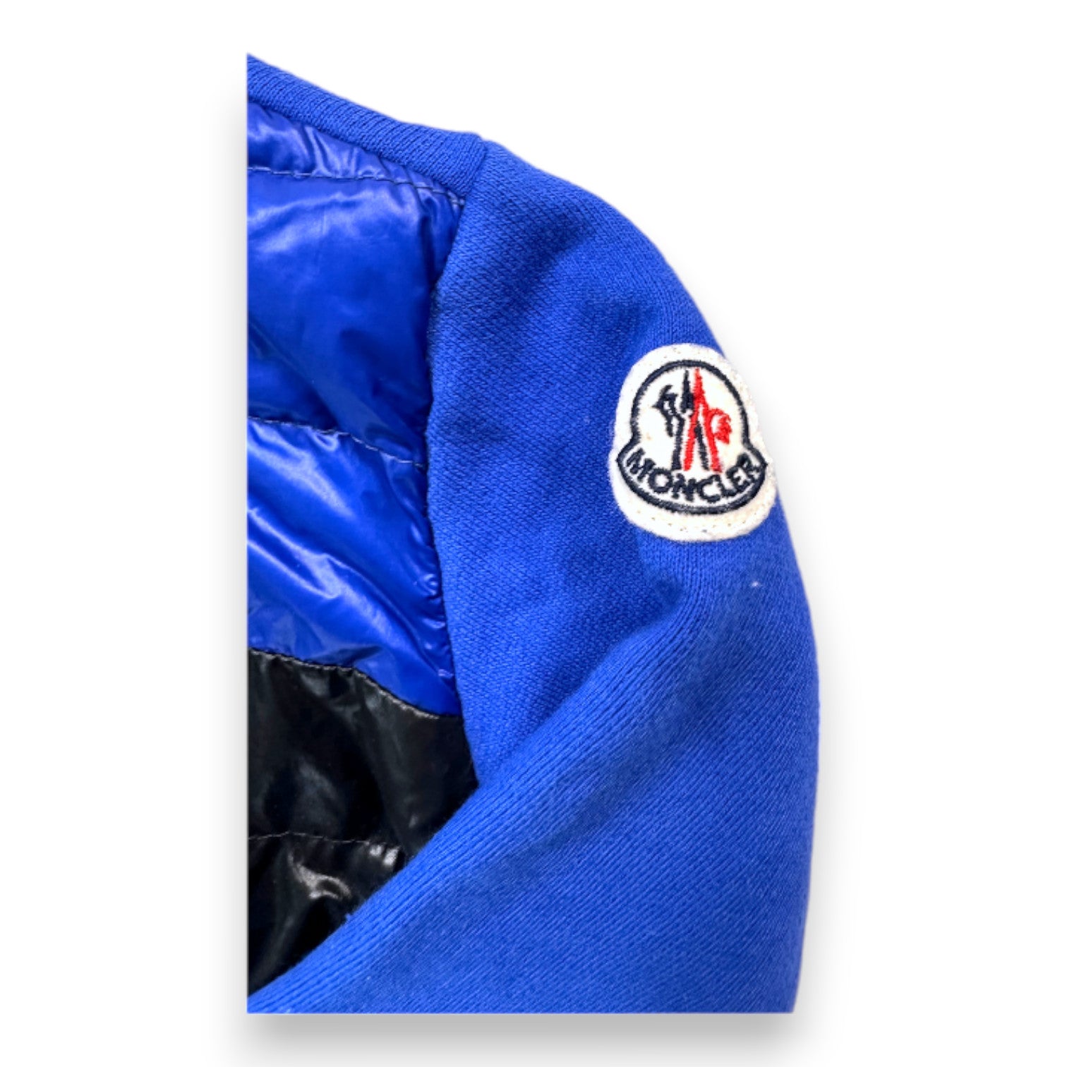 MONCLER - Cardigan matelassé bleu - 12 mois