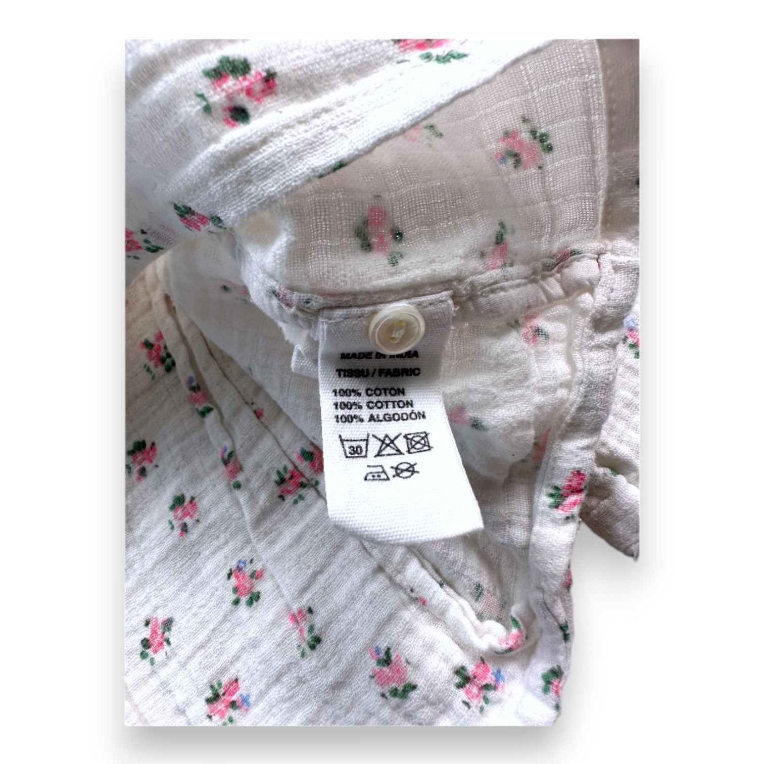 BONPOINT - White floral blouse - 3 months