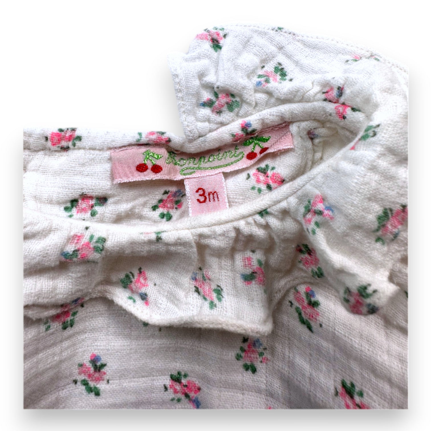 BONPOINT - White floral blouse - 3 months