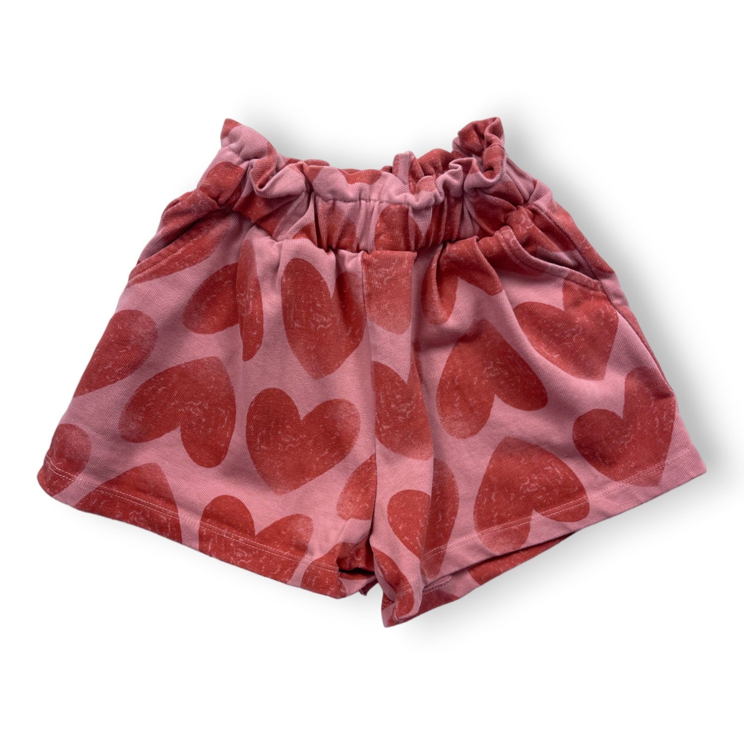 JELLY MALLOW - Short rose à motifs coeurs rouges - 4/5 ans
