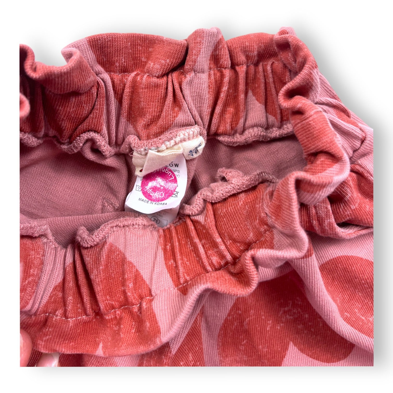 JELLY MALLOW - Short rose à motifs coeurs rouges - 4/5 ans