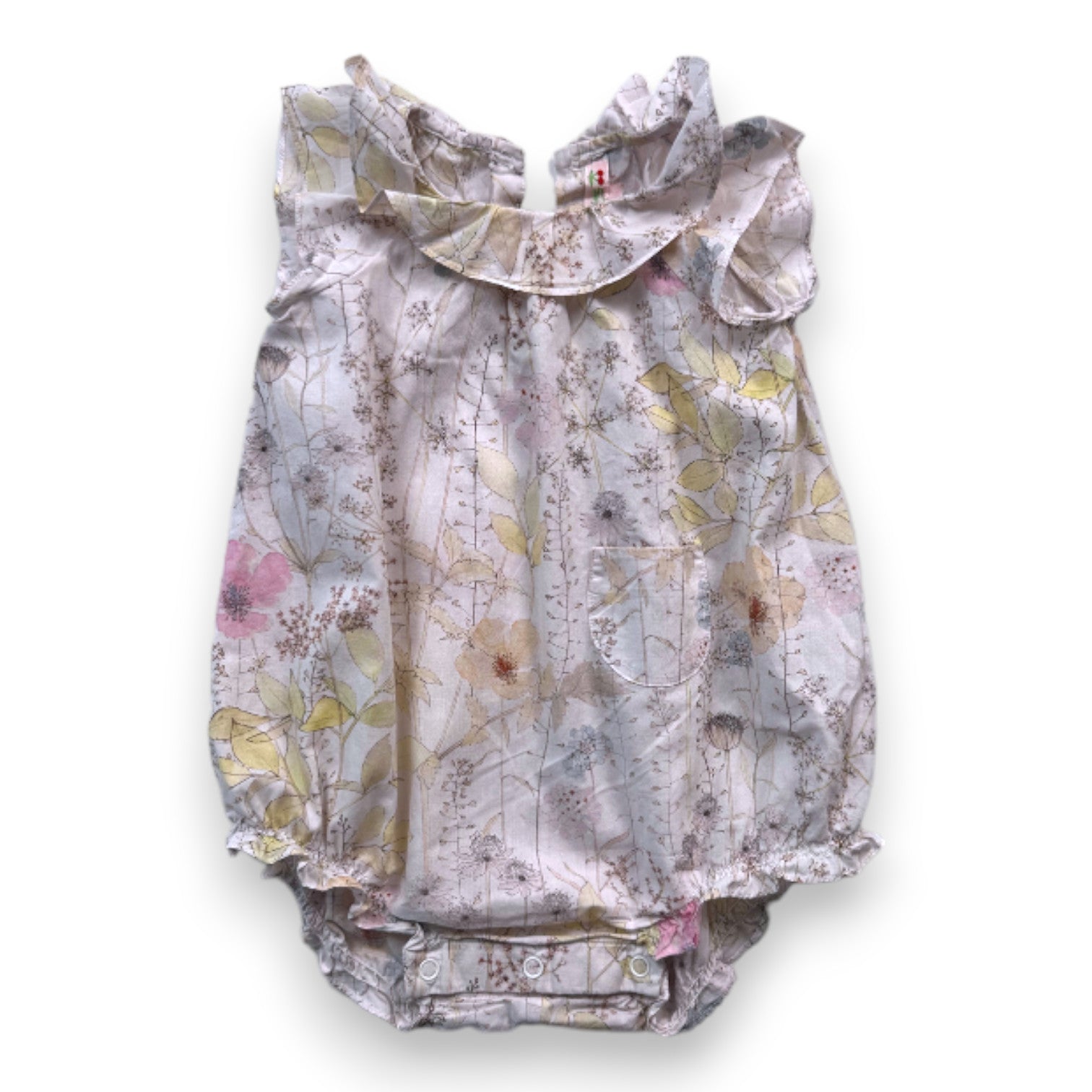 BONPOINT - Pink floral romper - 6 months