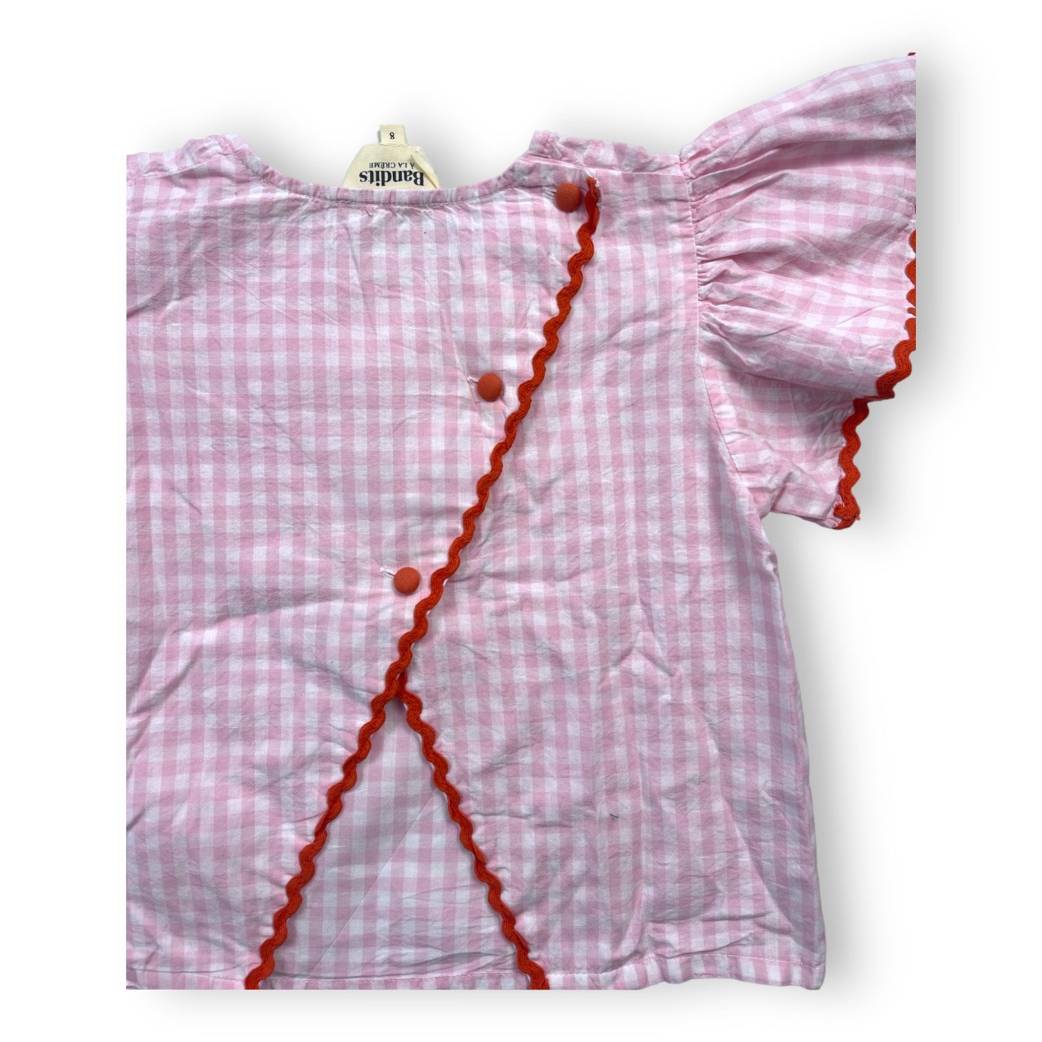 CREAM BANDITS - Rosa-weißes Gingham-Set - 8 Jahre alt
