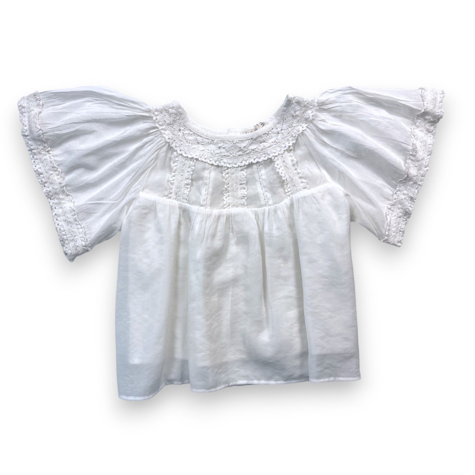 LOUISE MISHA - Weiße Bluse mit Spitzendetails - 8 Jahre