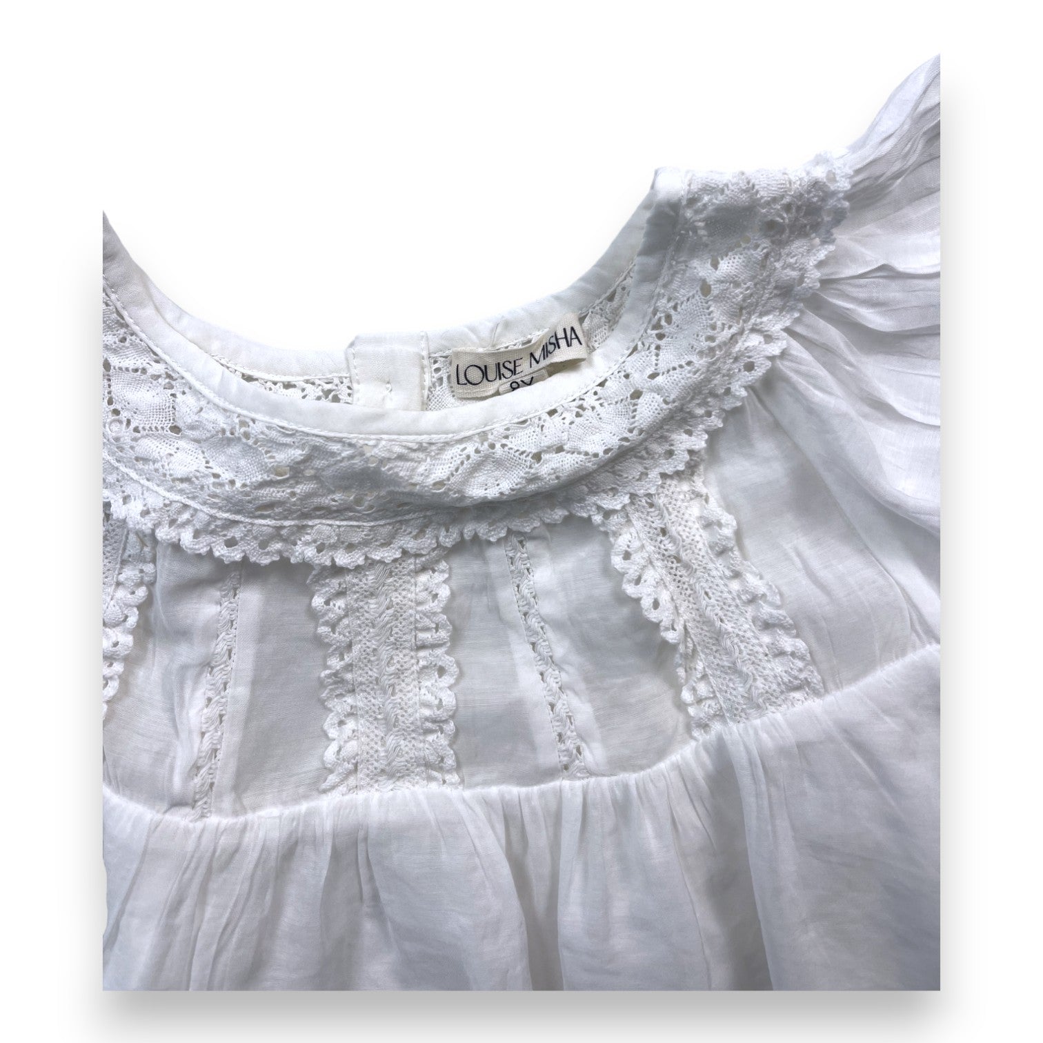 LOUISE MISHA - Weiße Bluse mit Spitzendetails - 8 Jahre