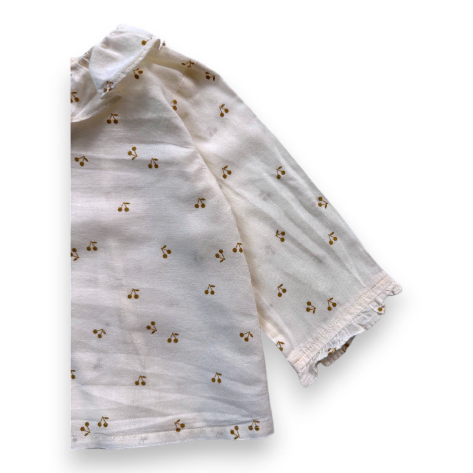 BONPOINT - Cream blouse with cherry print - 3 months