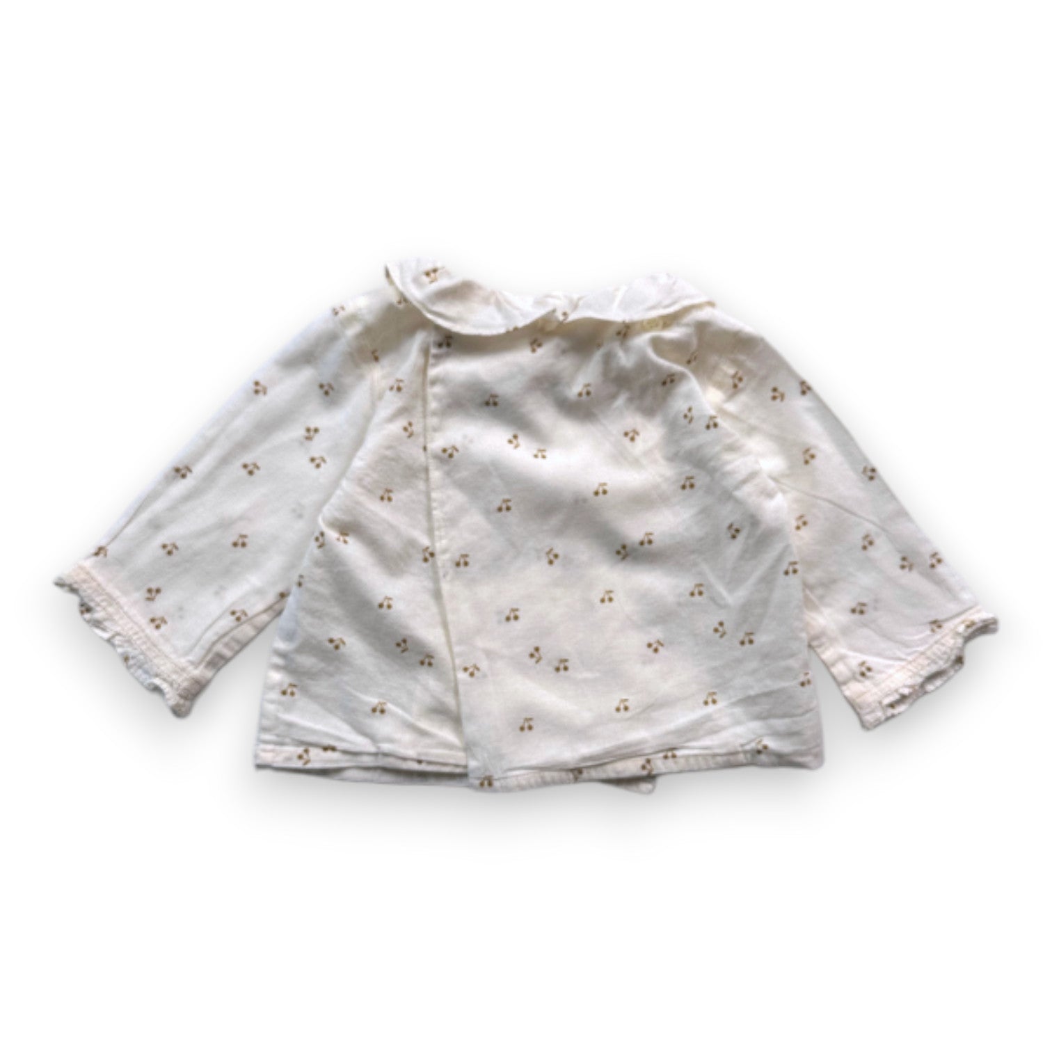 BONPOINT - Cream blouse with cherry print - 3 months