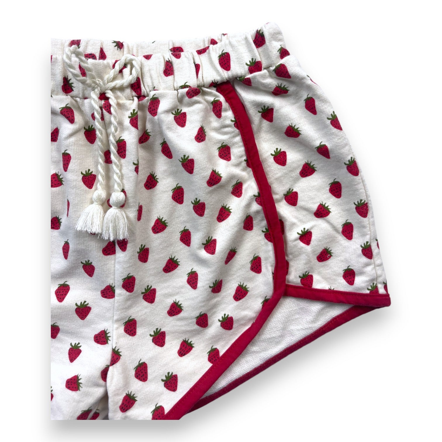 PINK CHICKEN - Short blanc à motifs fraises - 8 ans