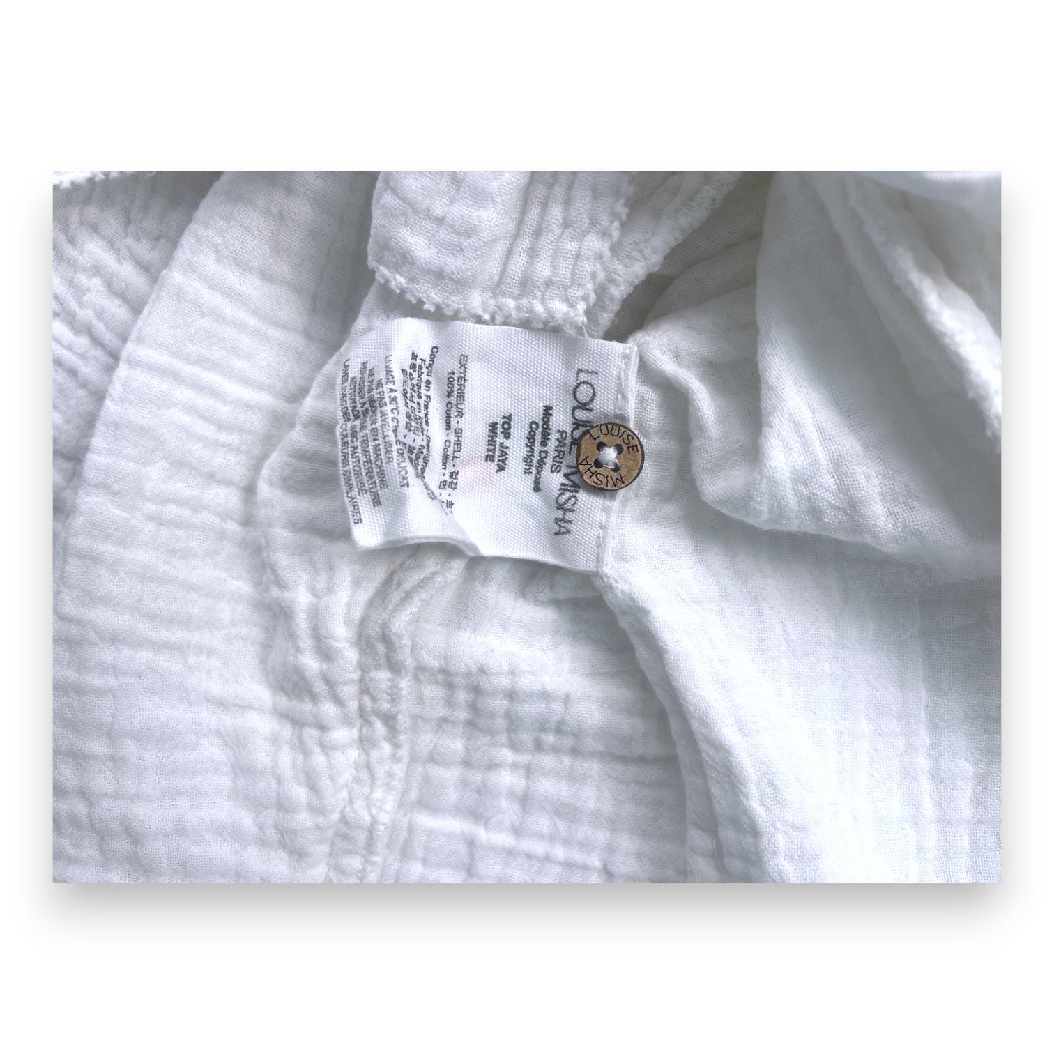 LOUISE MISHA - Weißes Baumwollgaze-Top mit Rüschen und bunter Stickerei - 8 Jahre