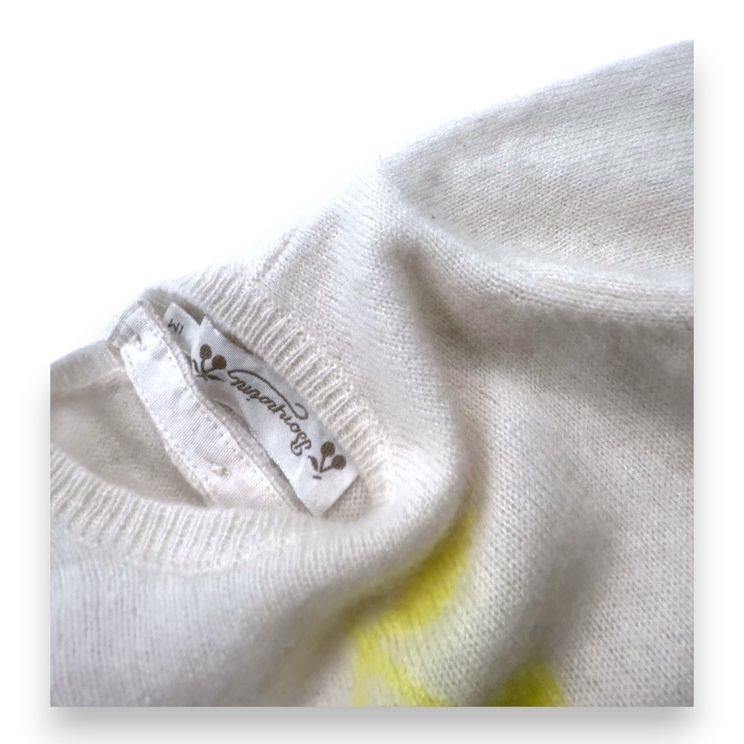 BONPOINT - Beigefarbene Latzhose aus Kaschmir in Kirschrot - 1 Monat