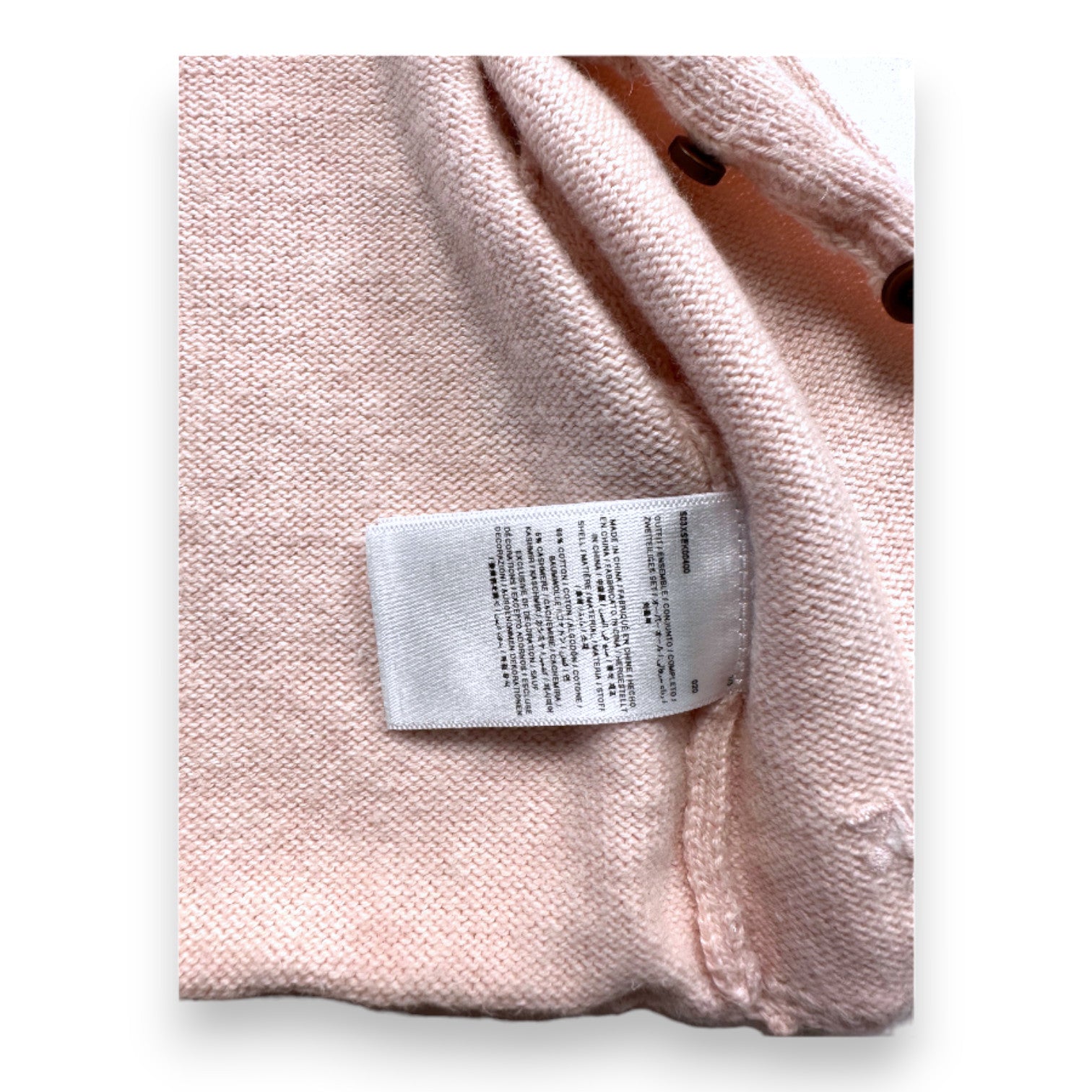 BONPOINT - Pink cashmere cardigan - 1 month