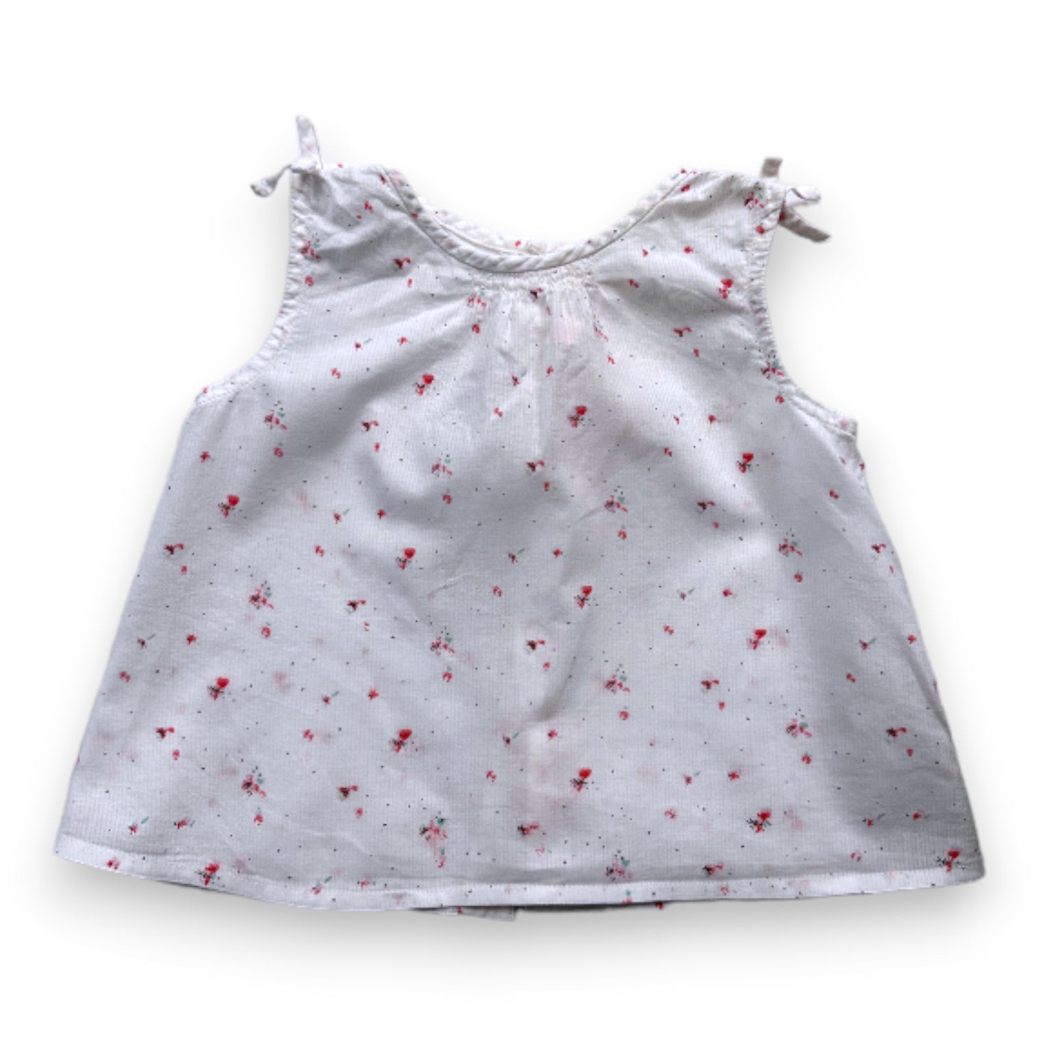 BONPOINT - White floral dress with short sleeves - 3 months