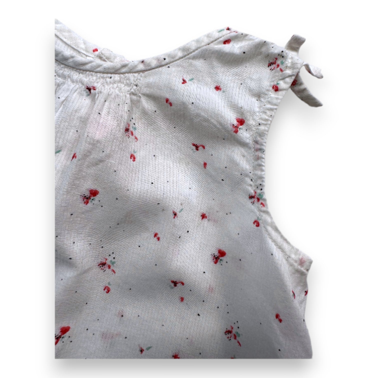 BONPOINT - White floral dress with short sleeves - 3 months