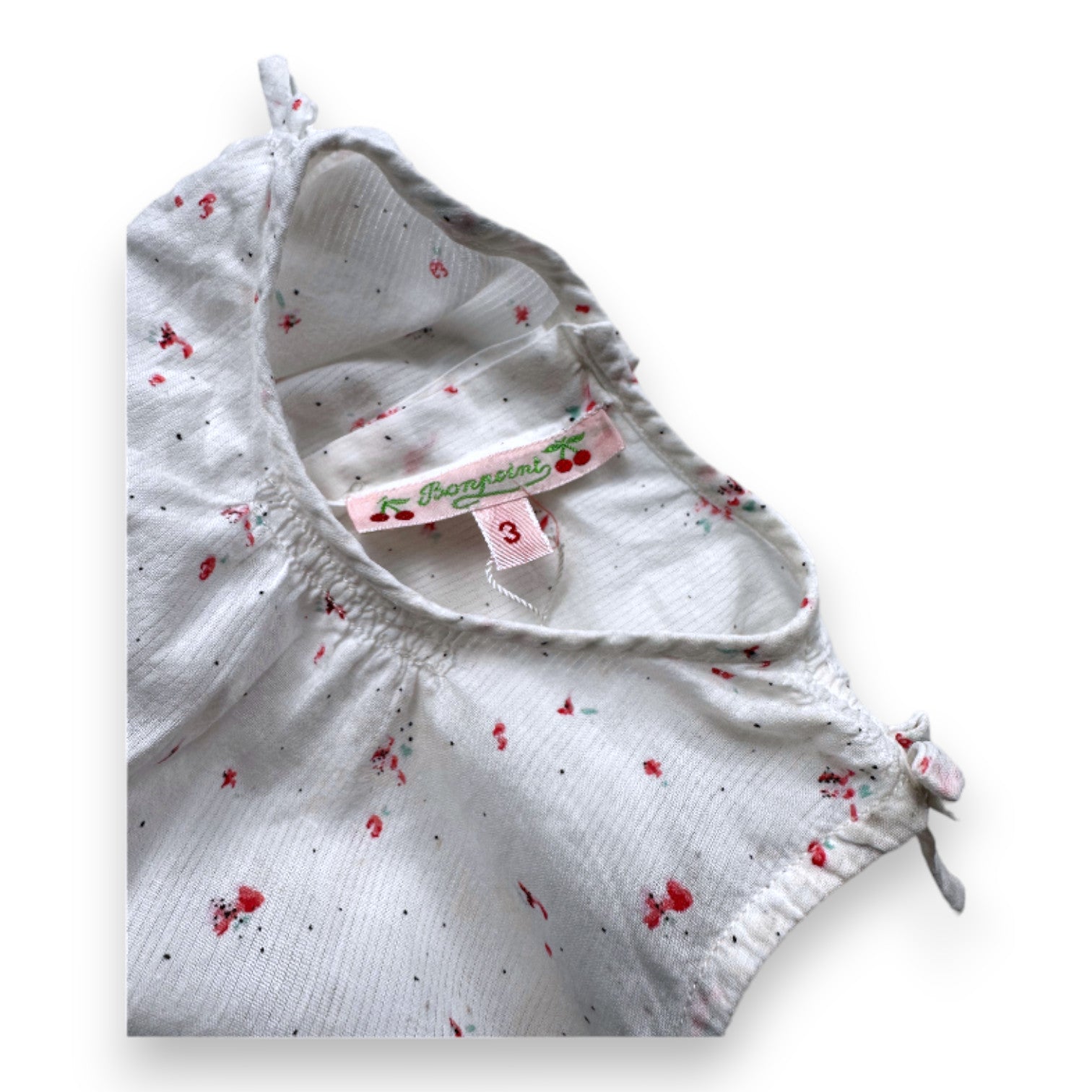 BONPOINT - White floral dress with short sleeves - 3 months