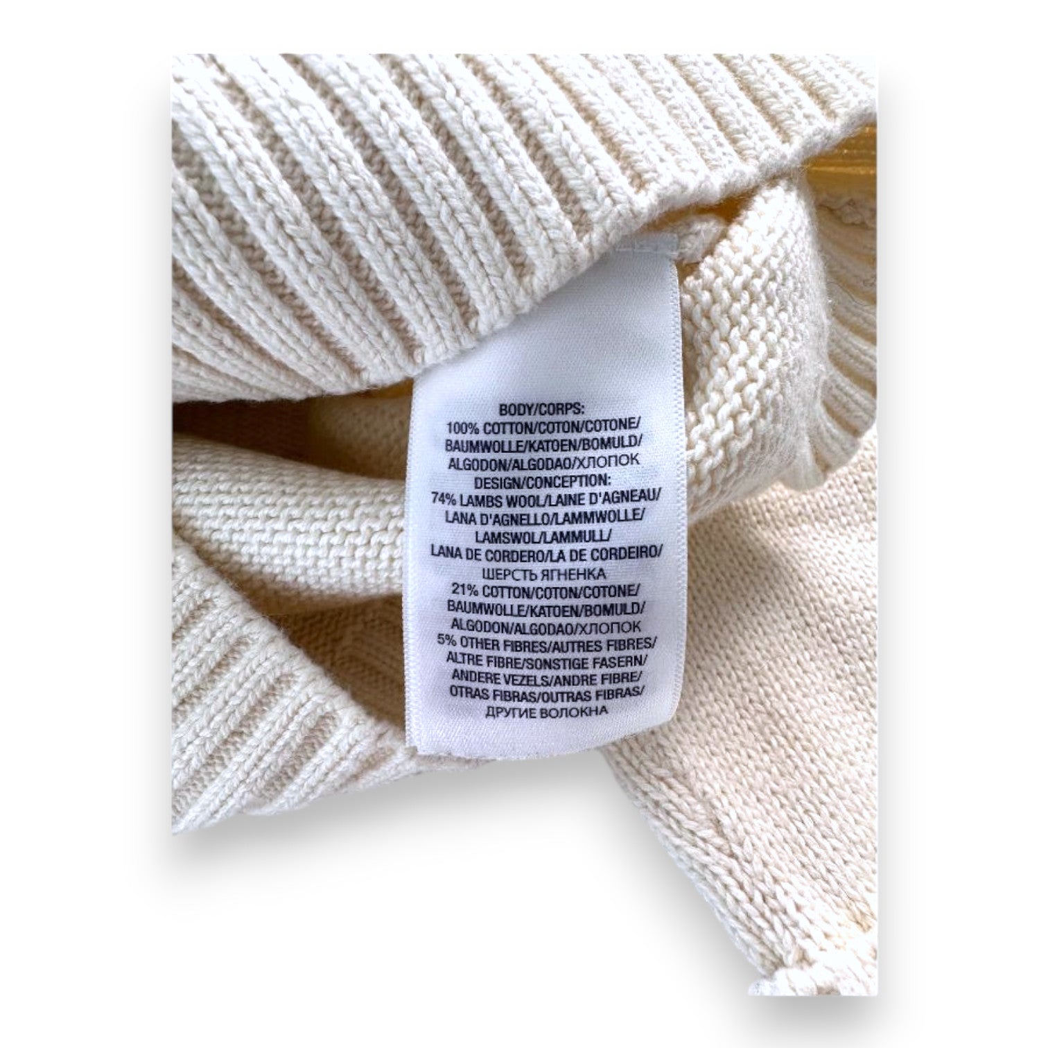 RALPH LAUREN - Cream wool dog sweater - 9 months