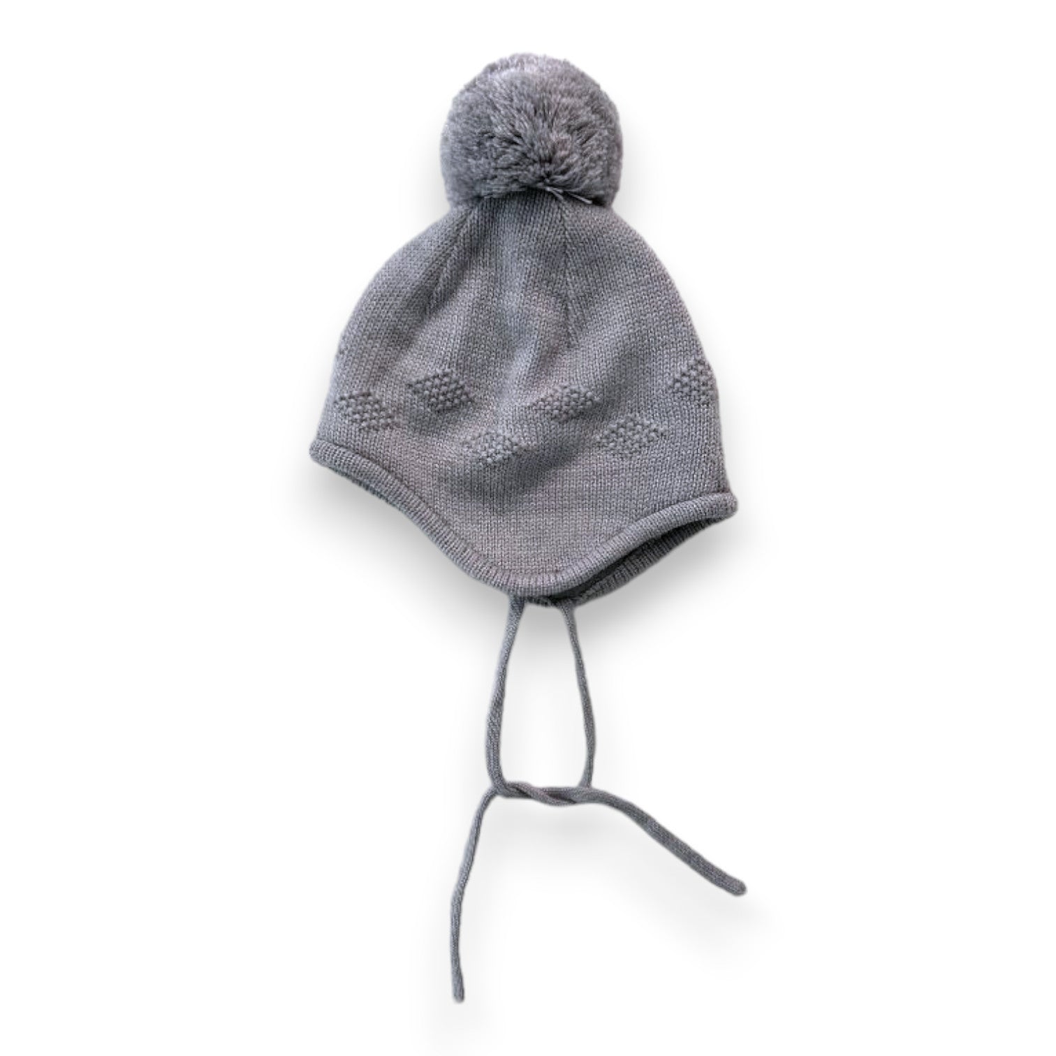 JACADI - Graue Mütze mit Bommel - 1 Monat