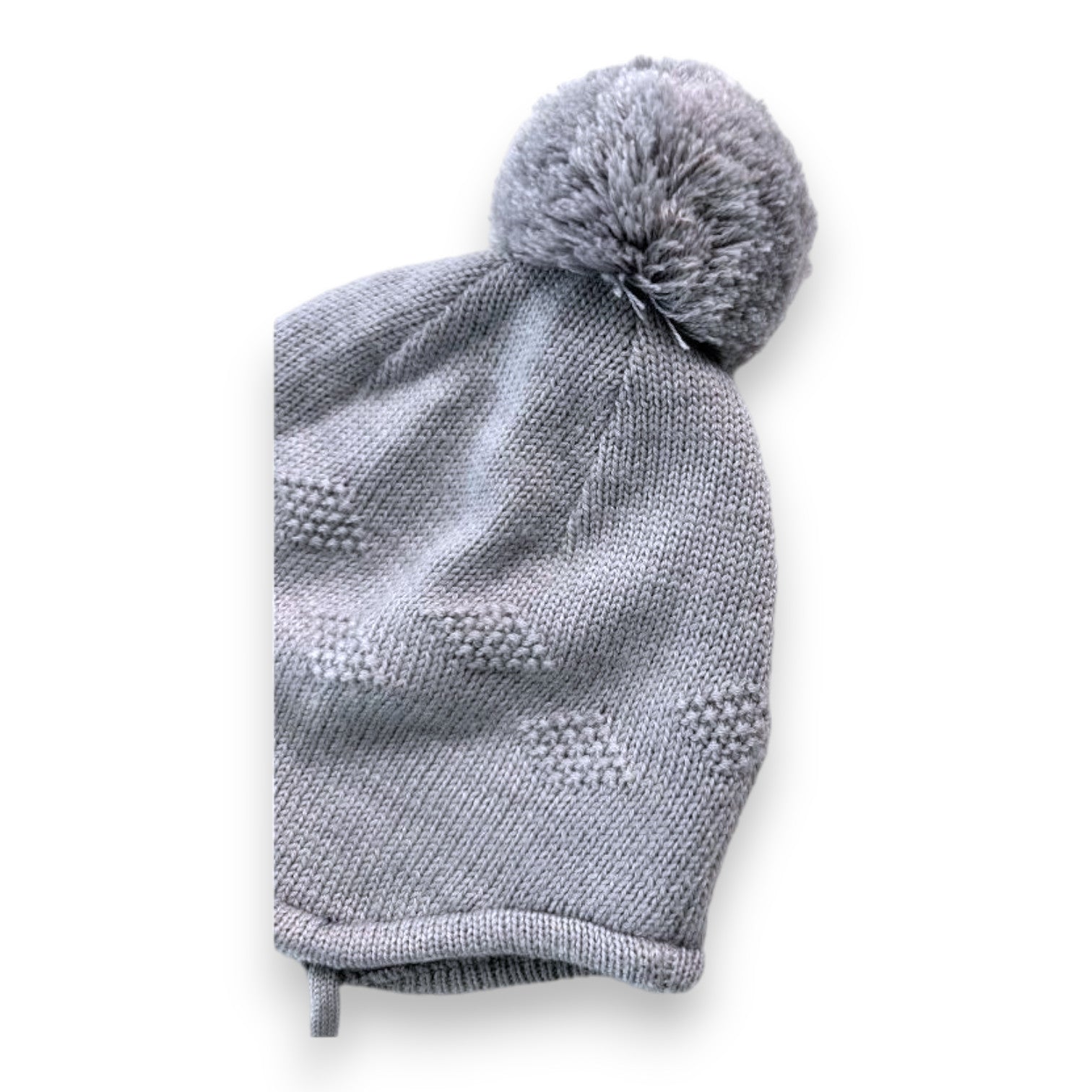 JACADI - Graue Mütze mit Bommel - 1 Monat