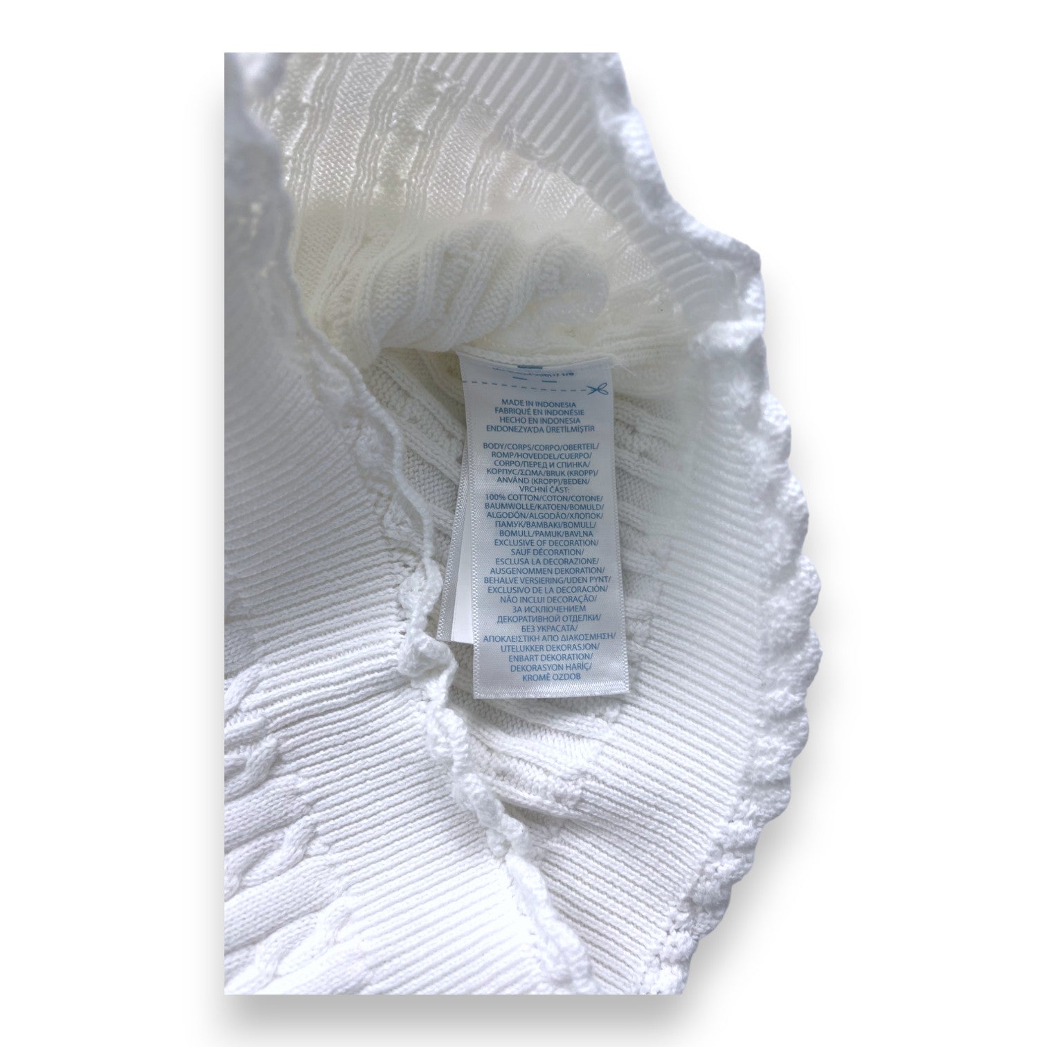 RALPH LAUREN - Weiße Strickjacke mit Zopfmuster - 12 Monate