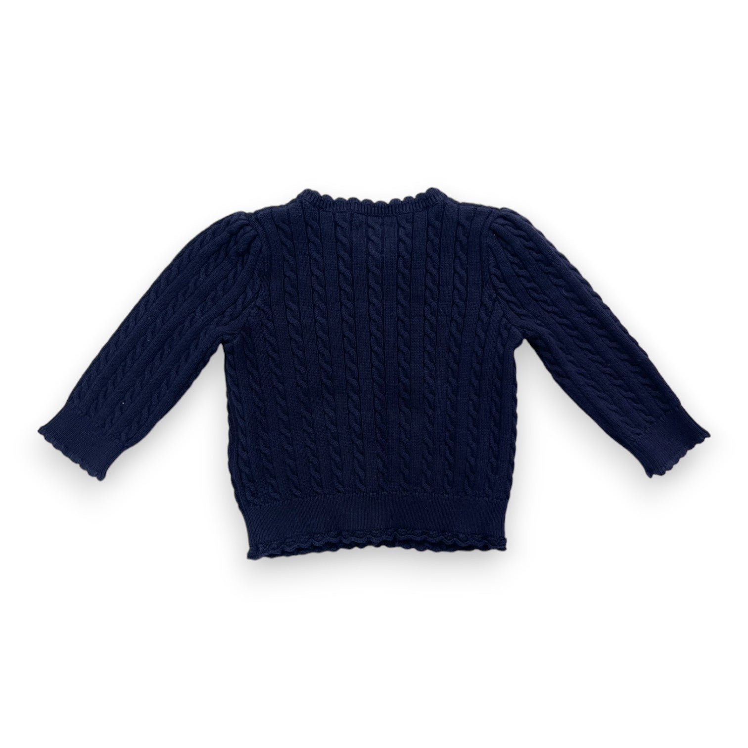 RALPH LAUREN - Marineblaue Strickjacke mit Zopfmuster - 12 Monate