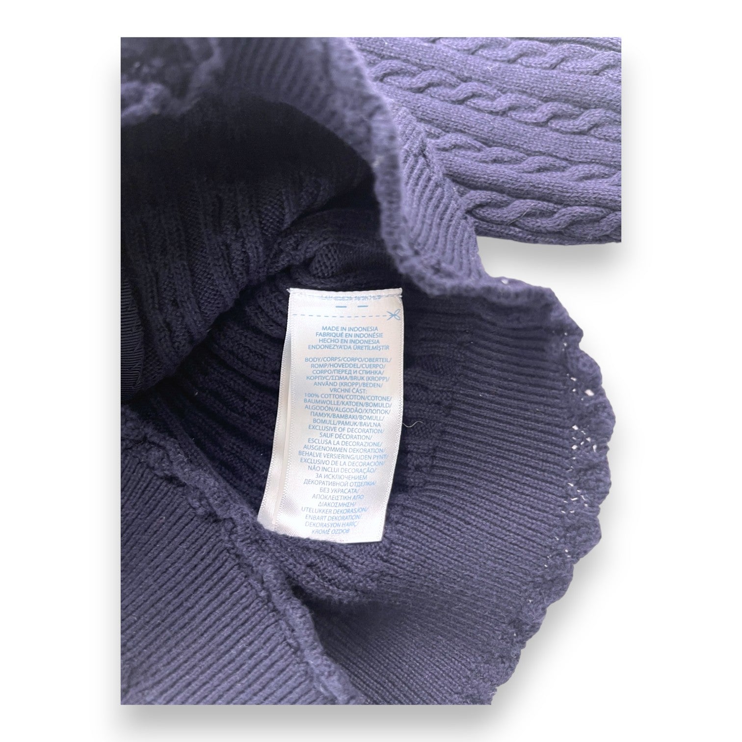 RALPH LAUREN - Navy blue cable-knit cardigan - 2 years