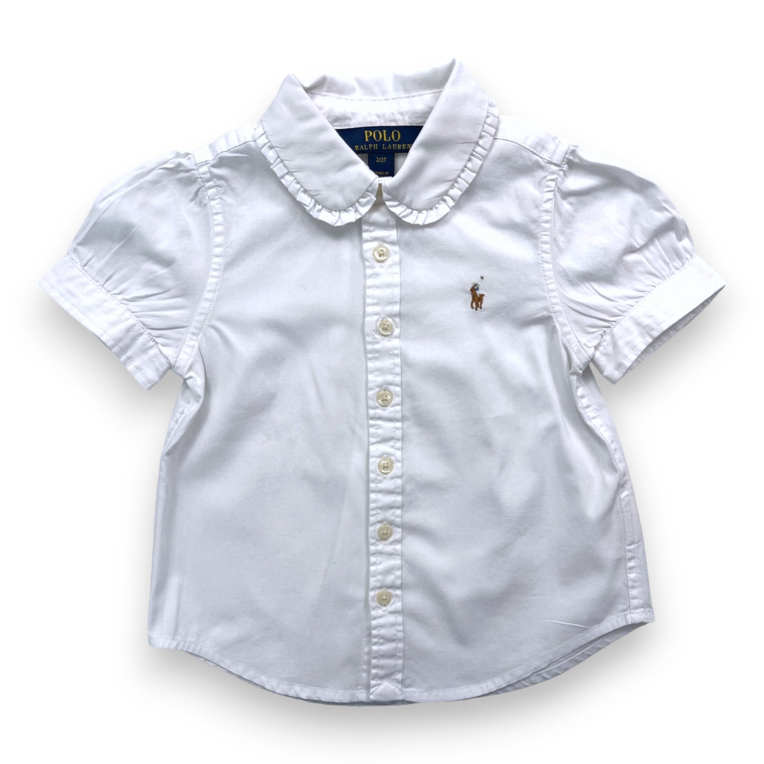 RALPH LAUREN - Weiße Kurzarmbluse - 2 Jahre