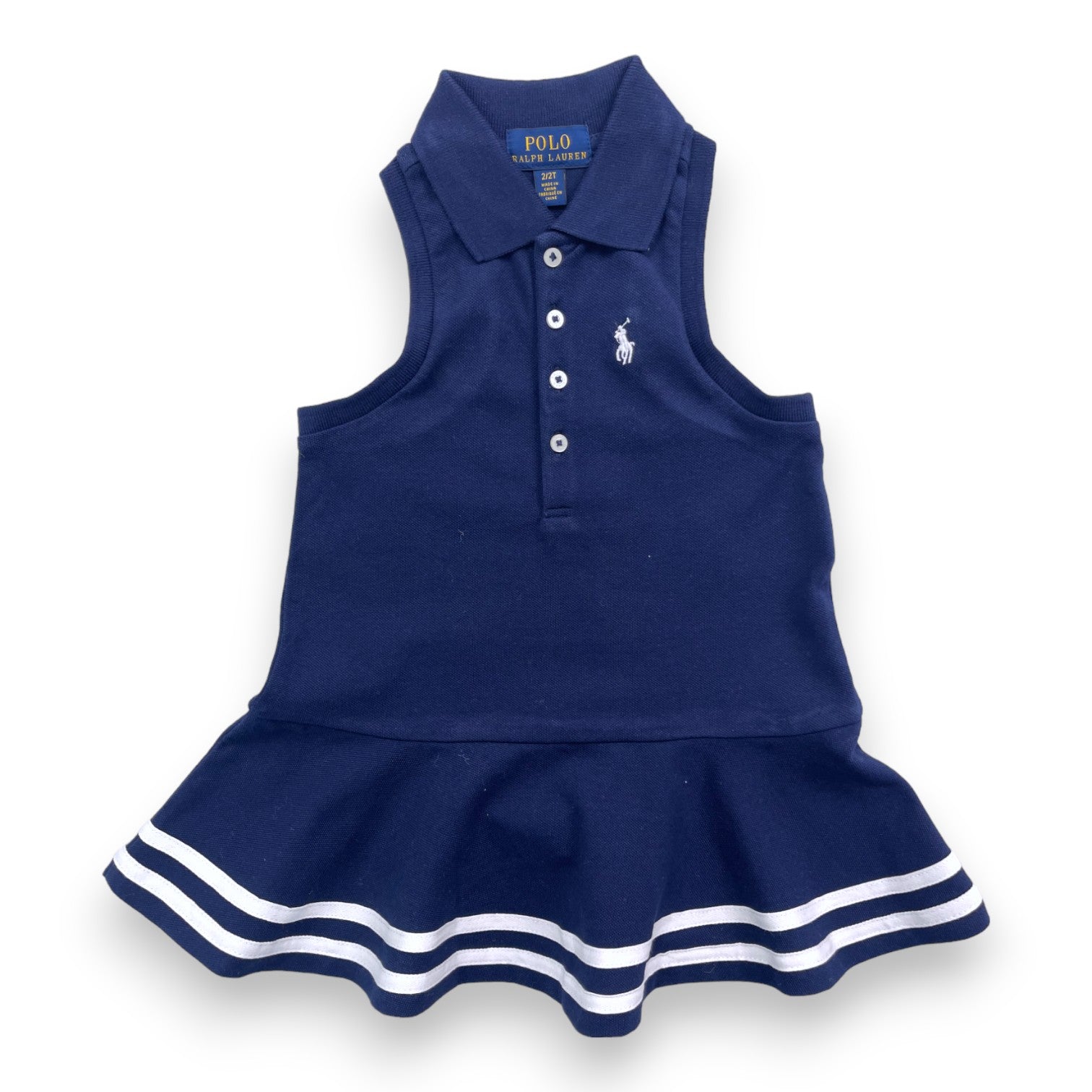 RALPH LAUREN - Marineblaues ärmelloses Kleid - 2 Jahre