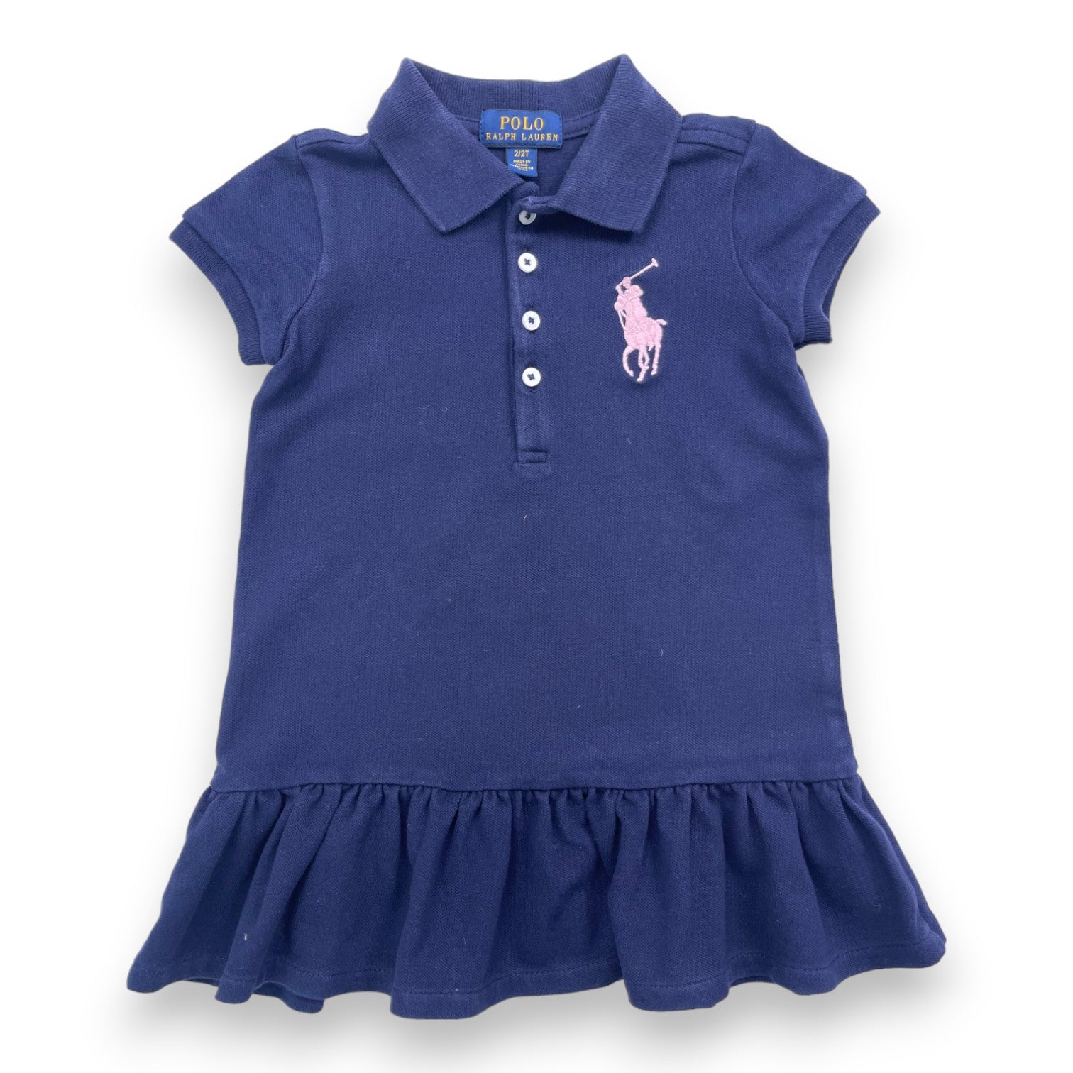 RALPH LAUREN - Marineblaues ausgestelltes Kleid - 2 Jahre