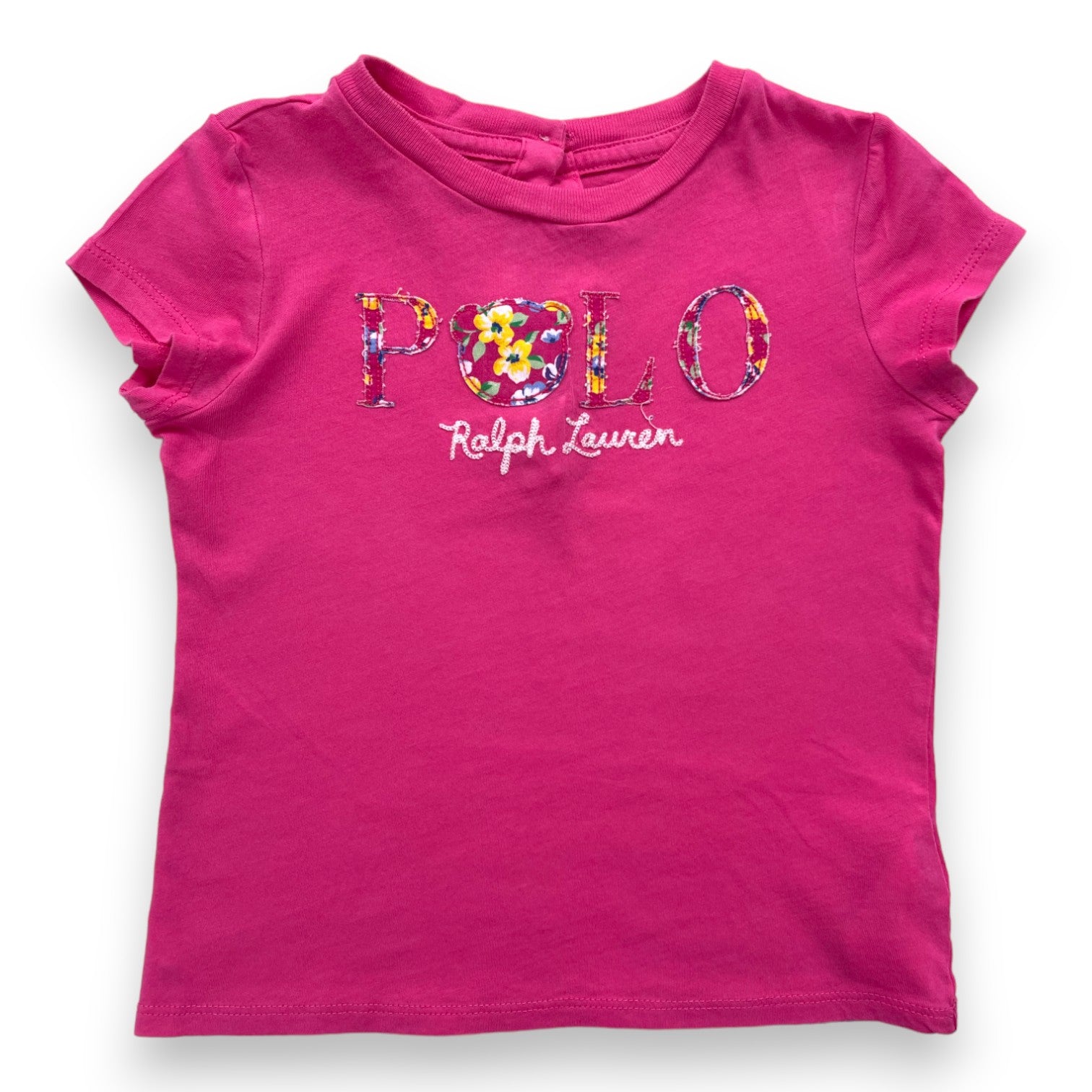 RALPH LAUREN - Rosa gemustertes Kurzarm-T-Shirt - 2 Jahre