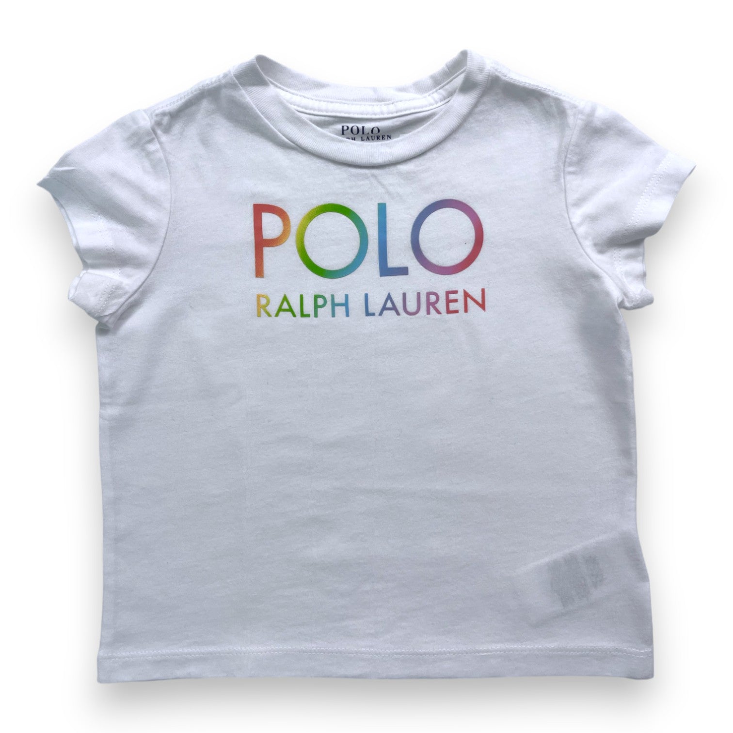 RALPH LAUREN - Weißes Kurzarm-T-Shirt mit bunten Details - 2 Jahre